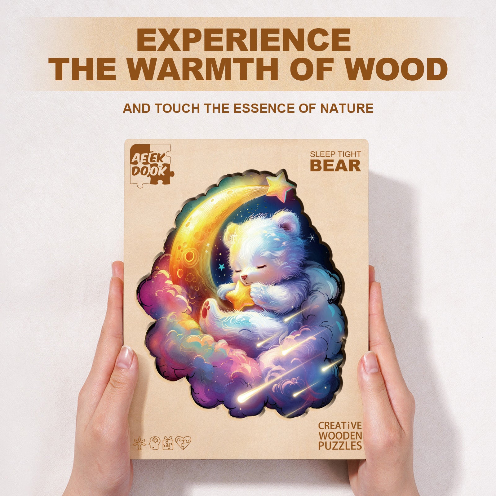 Dreamy Bear Napping Wood Jigsaw Puzzles - Aeekdook