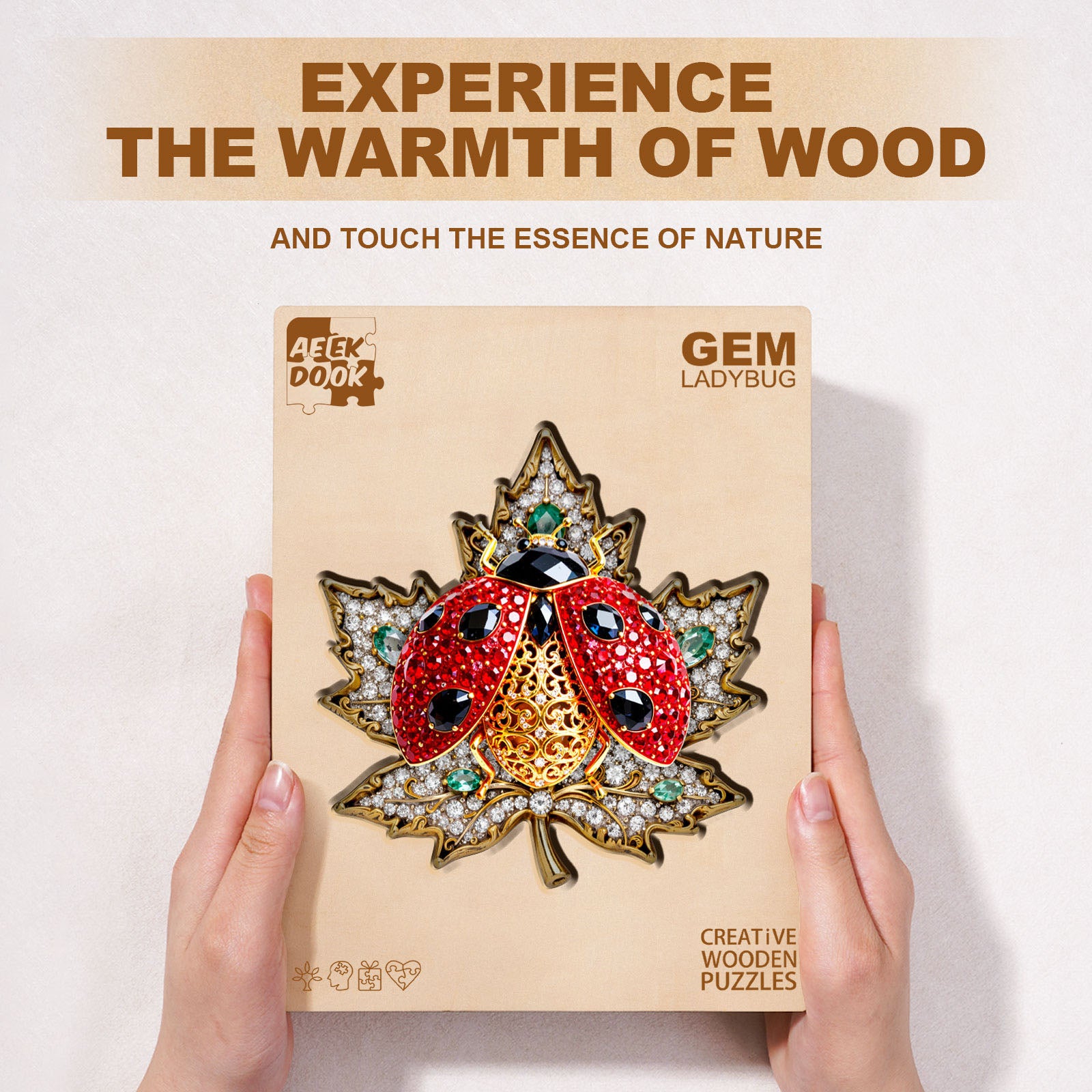 Gem Ladybug Wood Puzzles for Adults - Aeekdook