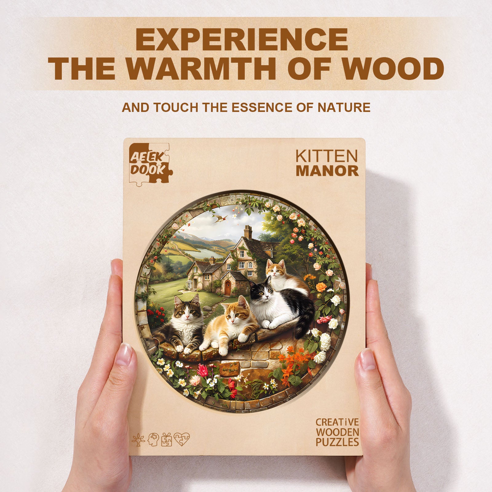 Kitten Manor Wooden Jigsaw Puzzles for Adults - Aeekdook