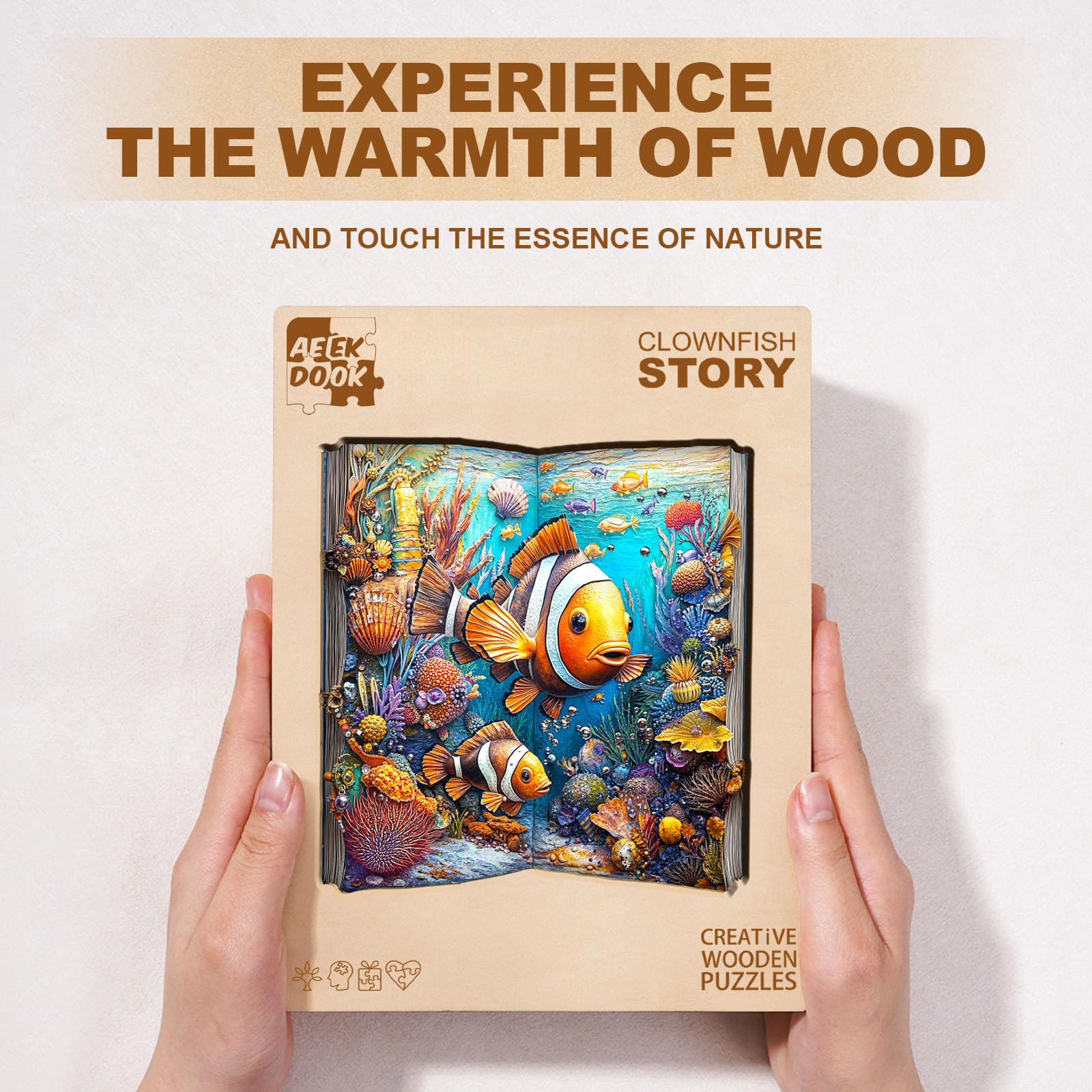 Ocean Clownfish Wood Puzzle Colorful Marine Life - Aeekdook