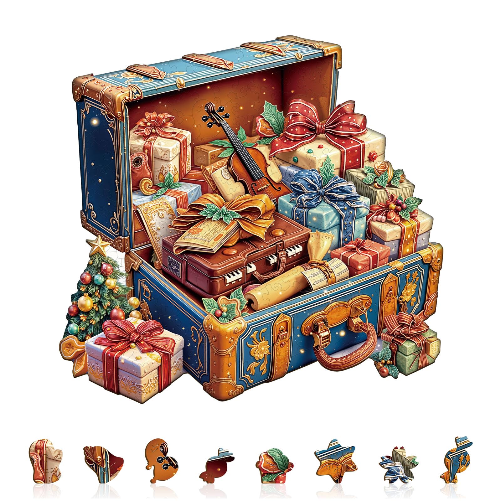 Music Gift Box Wood Puzzle Unique 3D Brain Teaser - Aeekdook