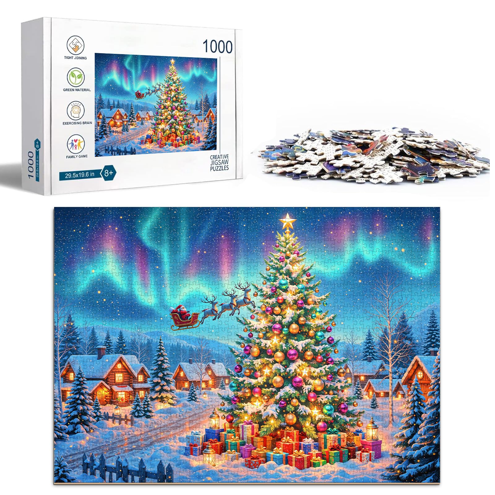 Northern Lights 1000 Piece Wood Puzzle for Adults - Aeekdook