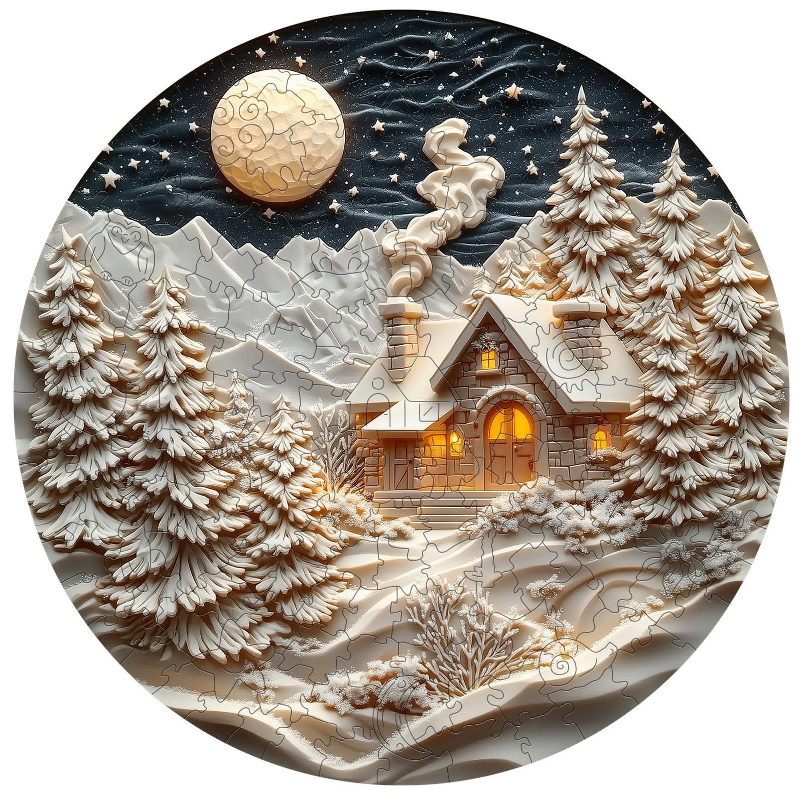 Starry Night Wood Puzzle Van Gogh Style Fine Art - Aeekdook