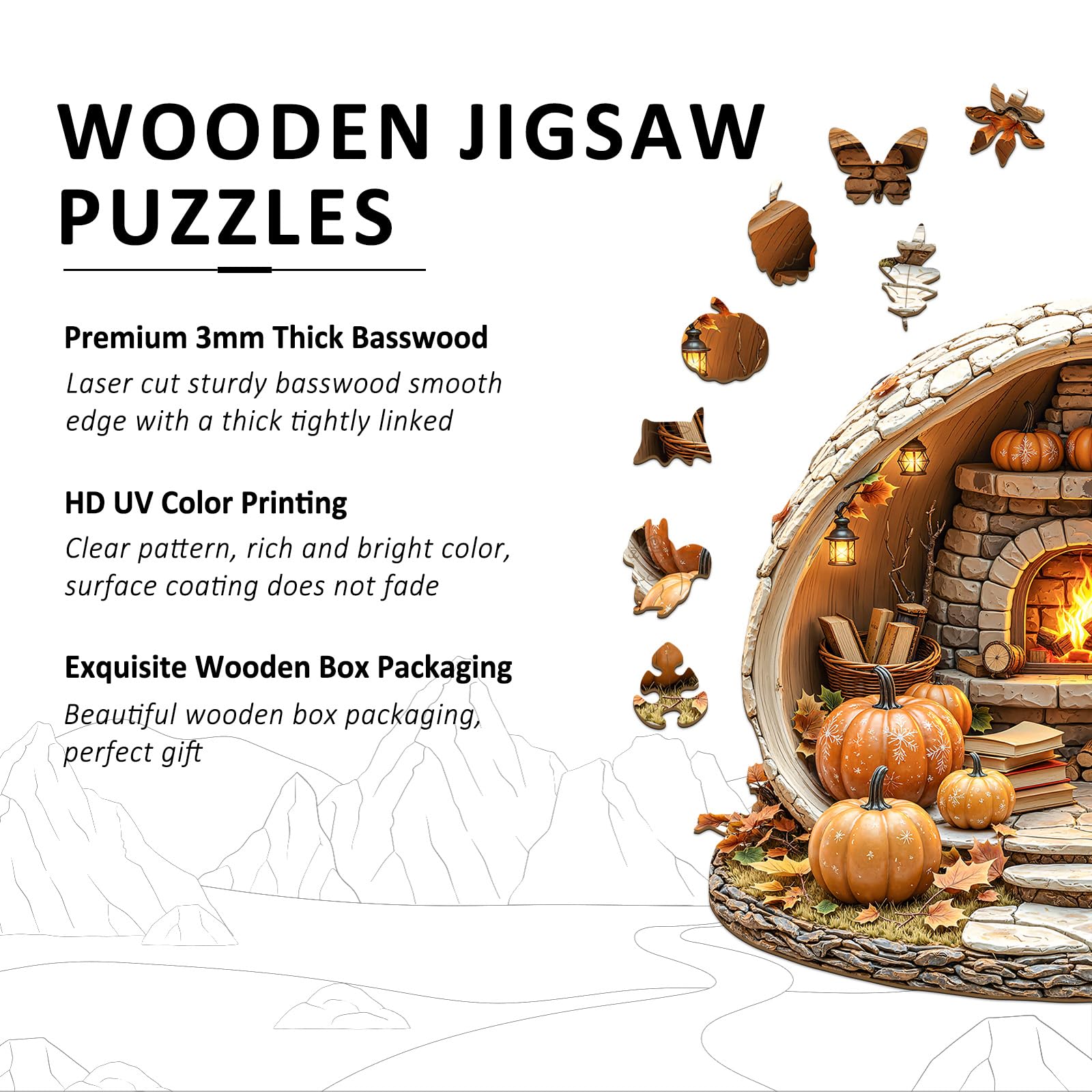 Mouse's Walnut House Unique Shape Wood Puzzle - Aeekdook