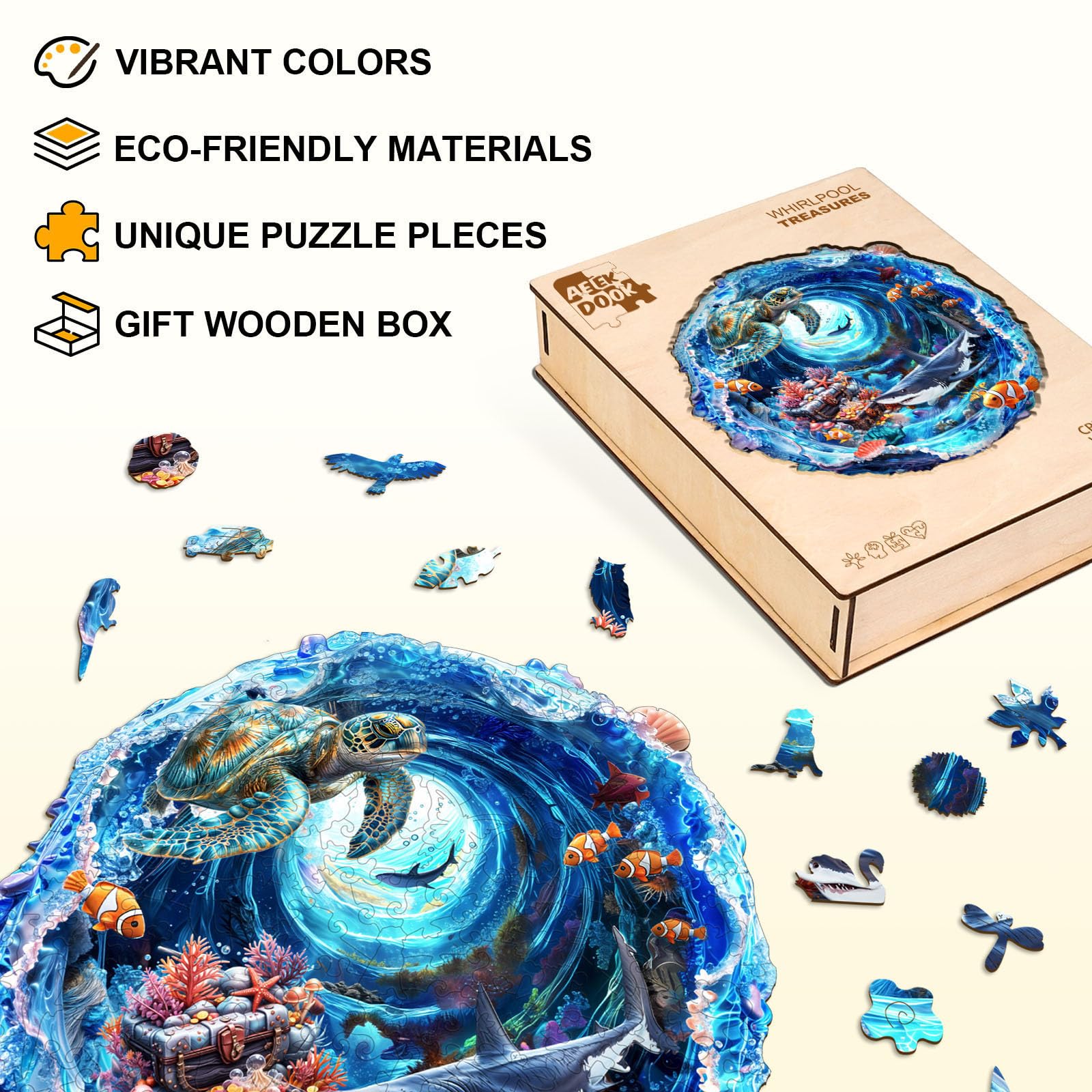 Ocean Treasures Wood Puzzle Deep Sea Coral Reef - Aeekdook