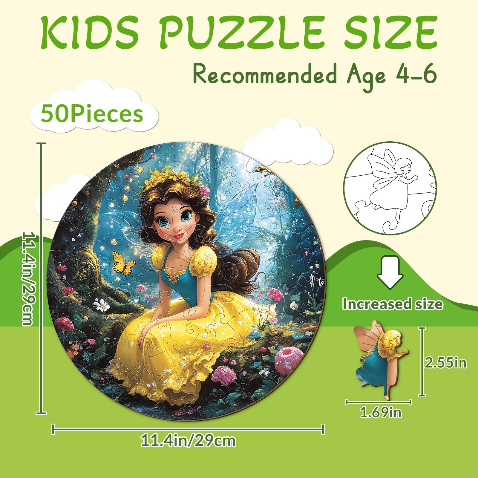 Forest Princess 50 Pieces Kids Wood Puzzle - Aeekdook