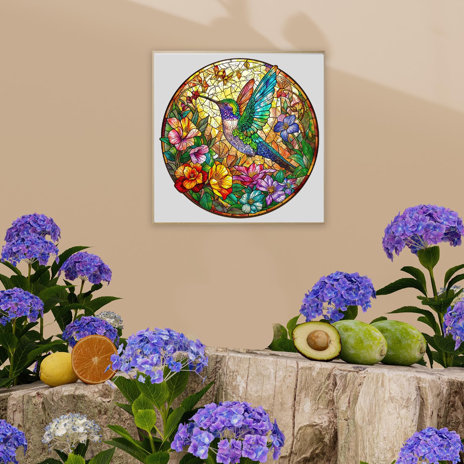 Stained Glass Hummingbird Puzzle