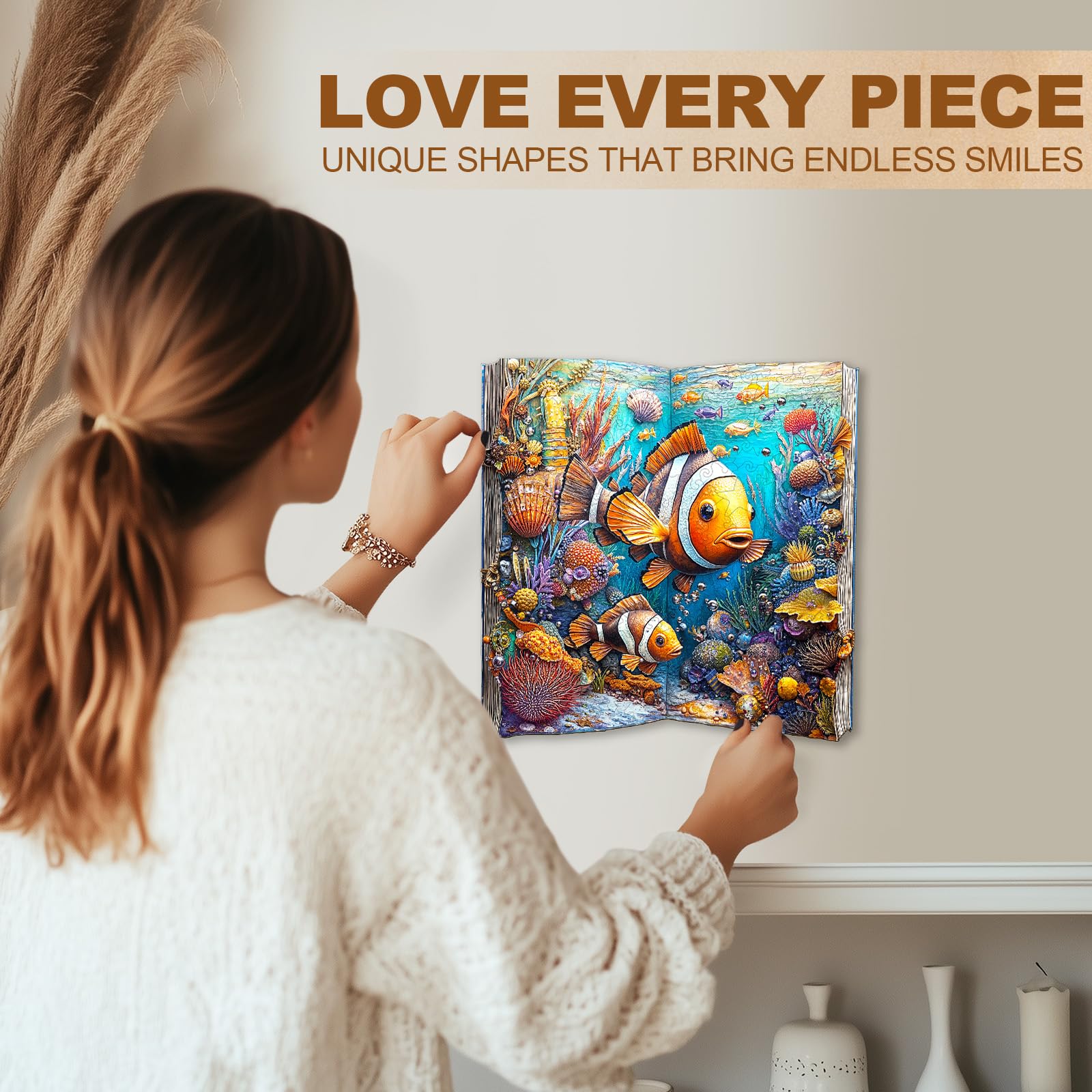 Ocean Clownfish Wood Puzzle Colorful Marine Life - Aeekdook