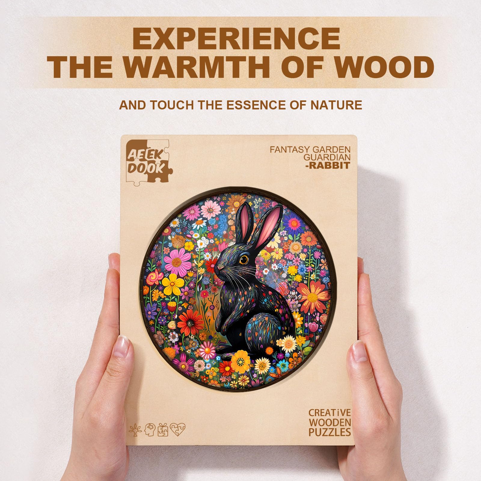 Easter Flower Bunny Wood Puzzle for Adults Spring - Aeekdook