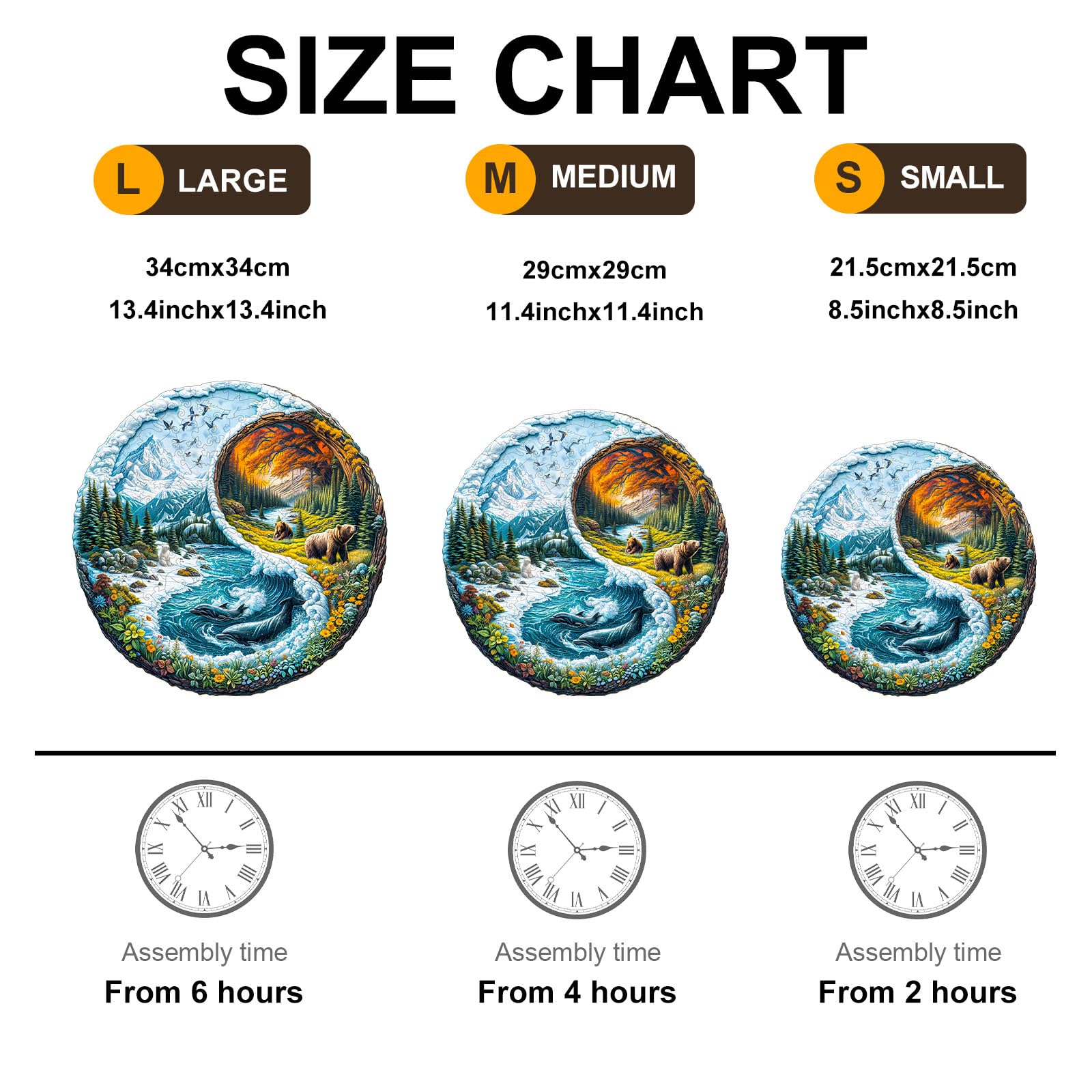 Yin Yang Glacial Forest Unique Shape Wood Puzzle - Aeekdook