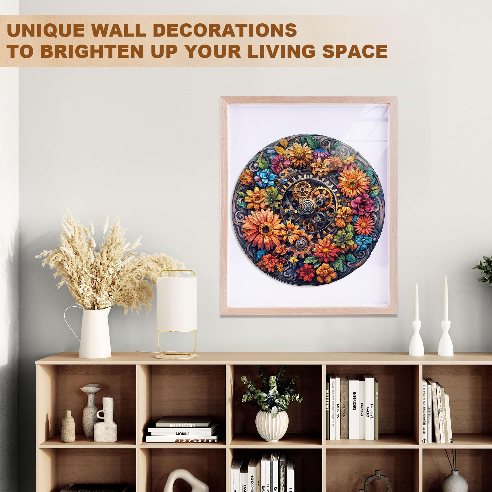 Machinery and Flowers Wood Puzzle Steampunk Nature - Aeekdook