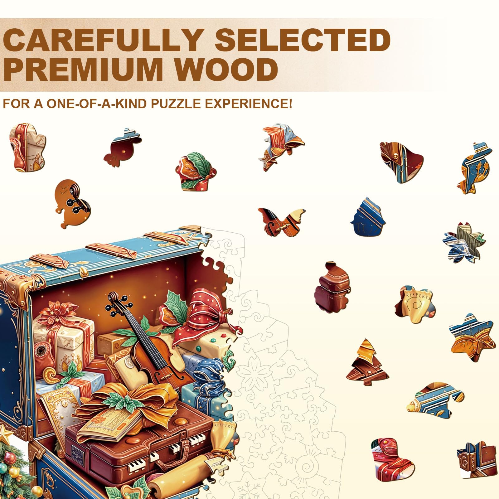 Music Gift Box Wood Puzzle Unique 3D Brain Teaser - Aeekdook