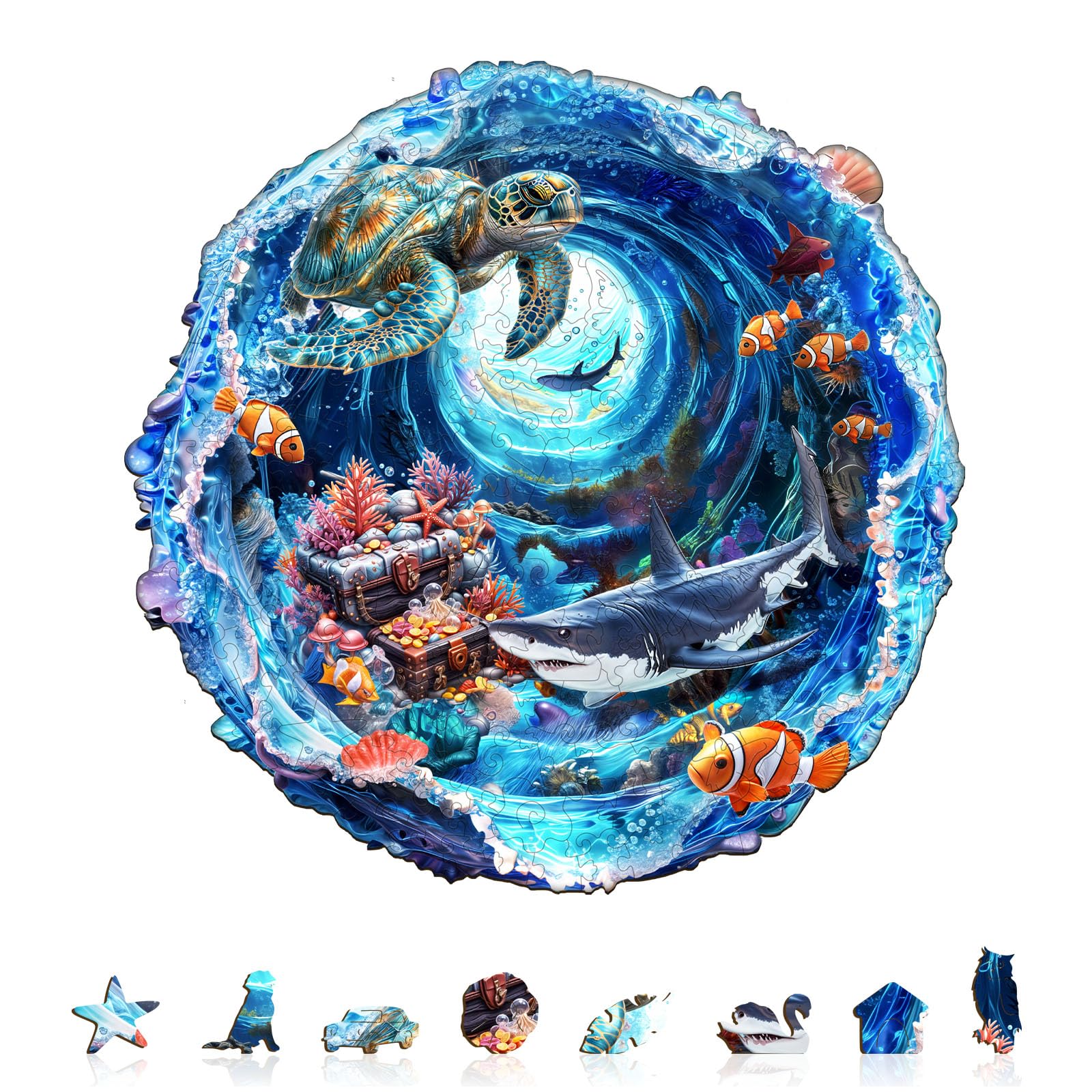 Ocean Treasures Wood Puzzle Deep Sea Coral Reef - Aeekdook