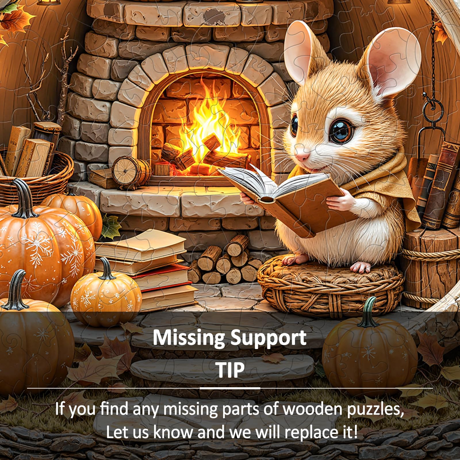 Mouse's Walnut House Unique Shape Wood Puzzle - Aeekdook