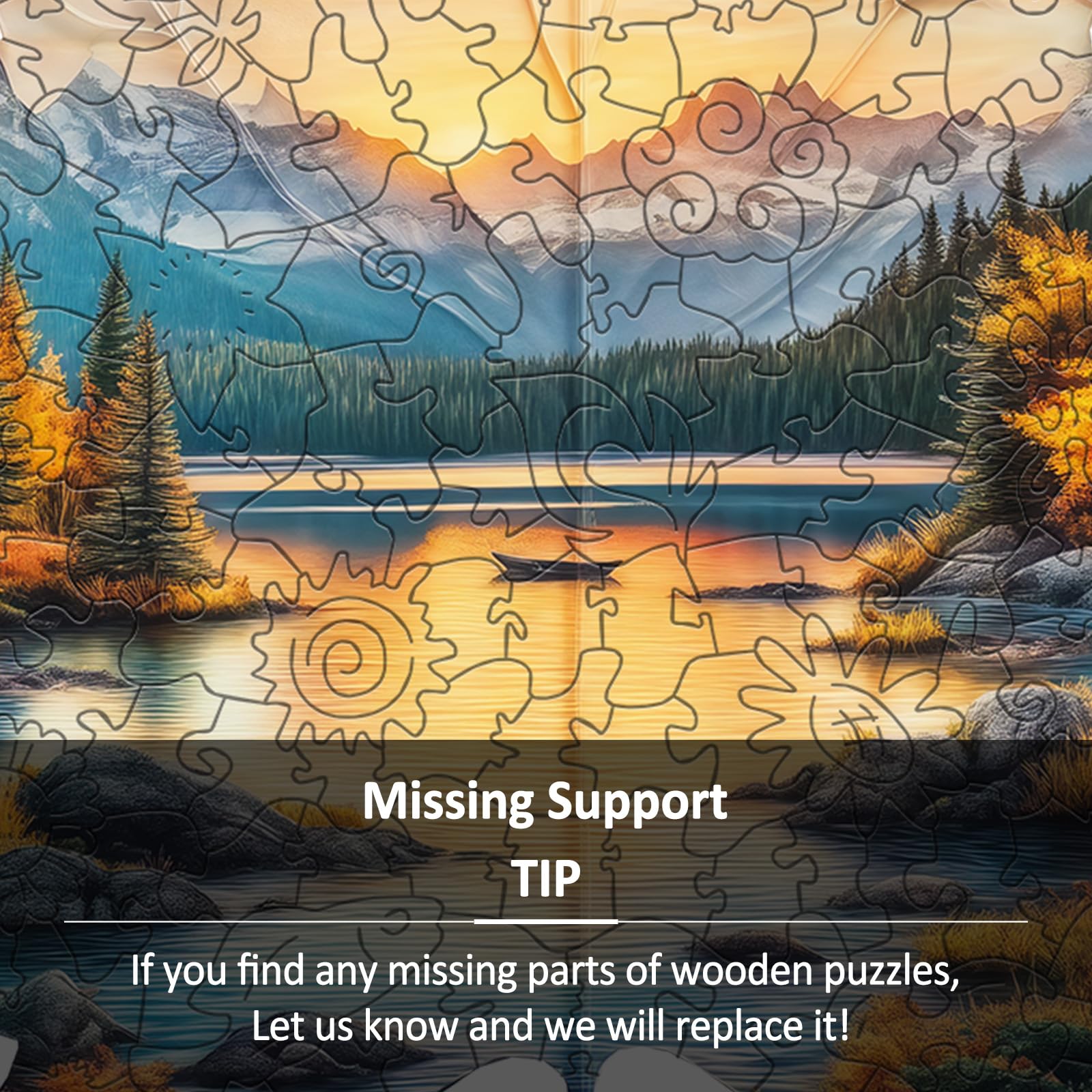 Sunset Maple Wood Puzzle Autumn Landscape Artwork - Aeekdook
