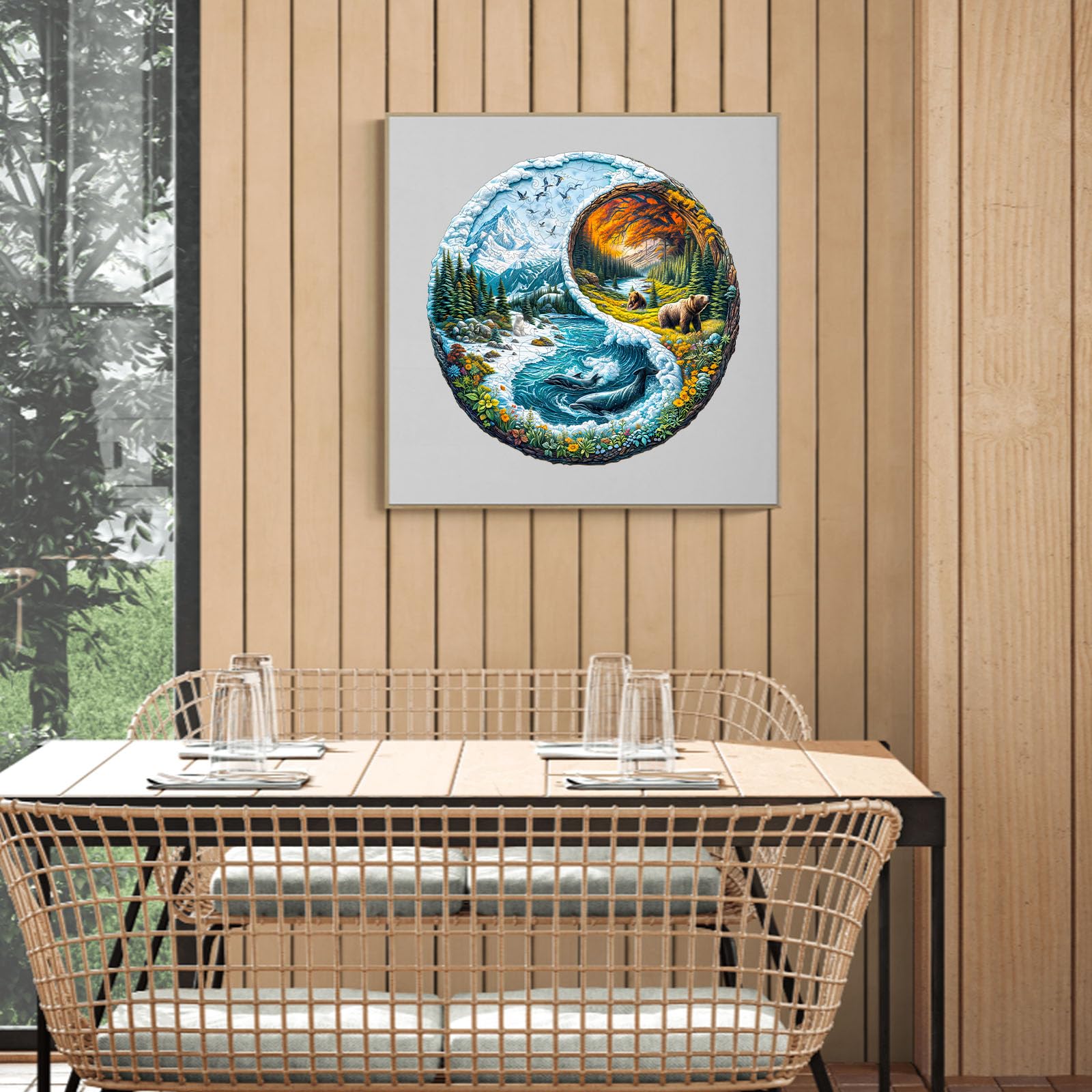 Yin Yang Glacial Forest Unique Shape Wood Puzzle - Aeekdook