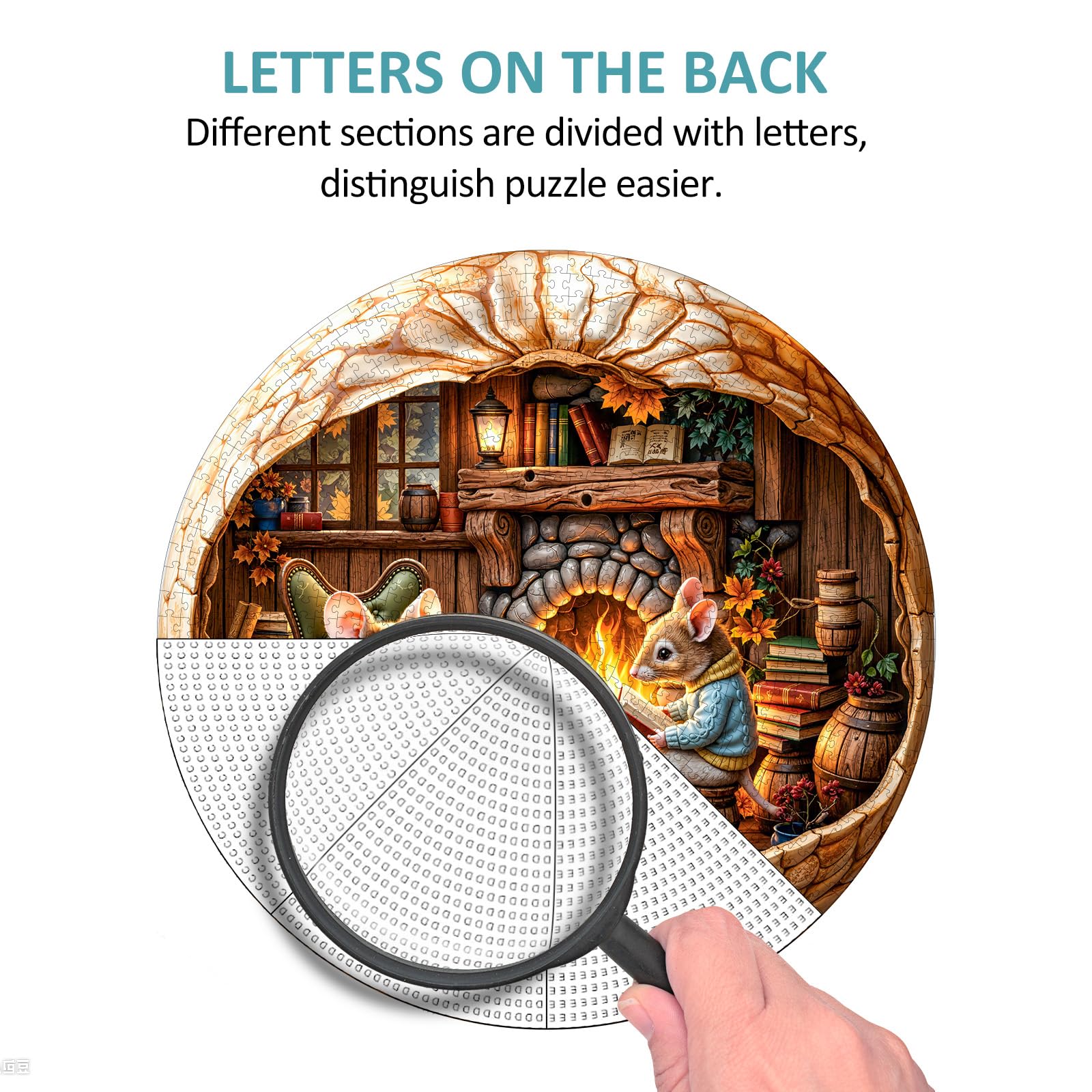 Fall Mouse 1000 Piece Wood Puzzle Autumn Theme - Aeekdook