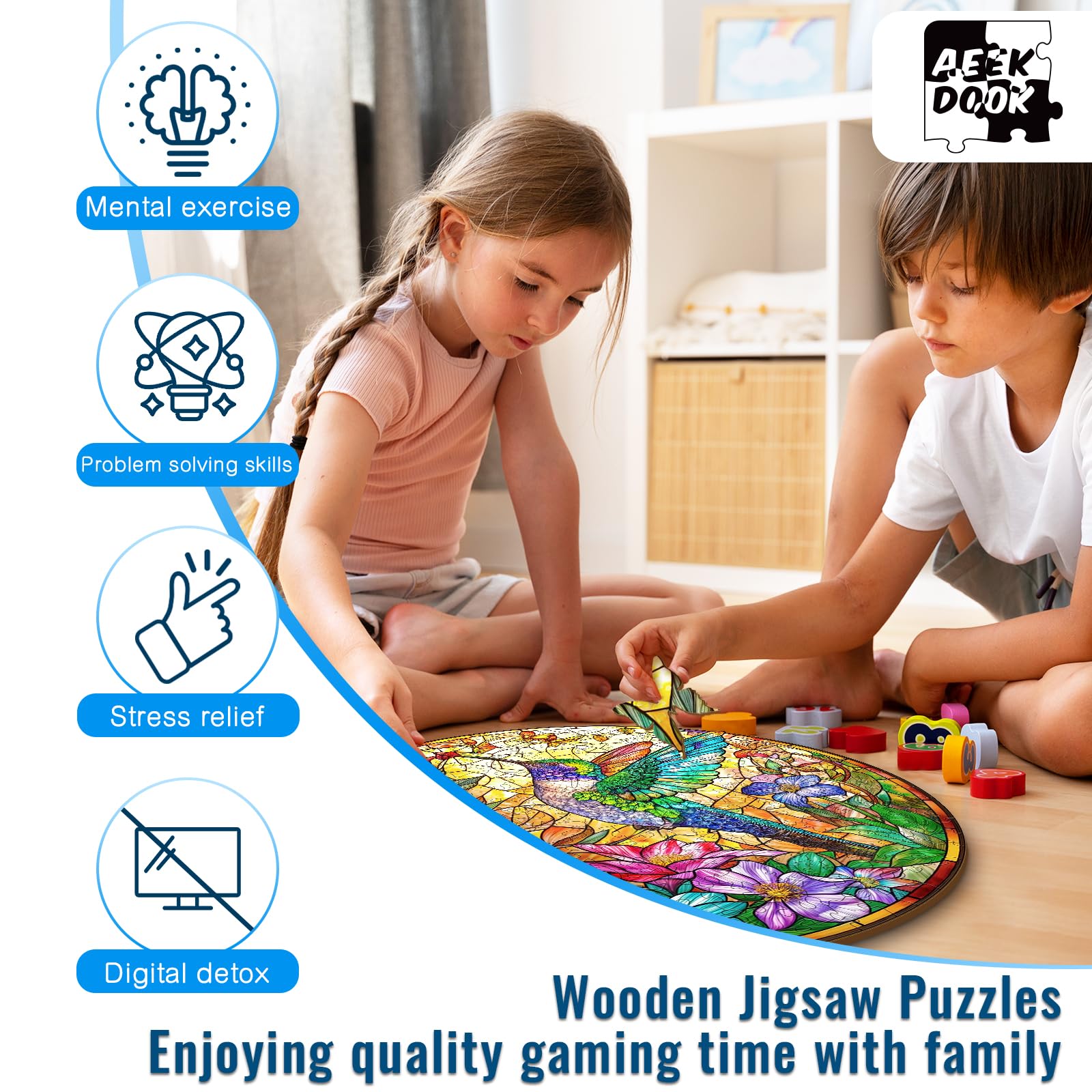 Stained Glass Hummingbird Puzzle