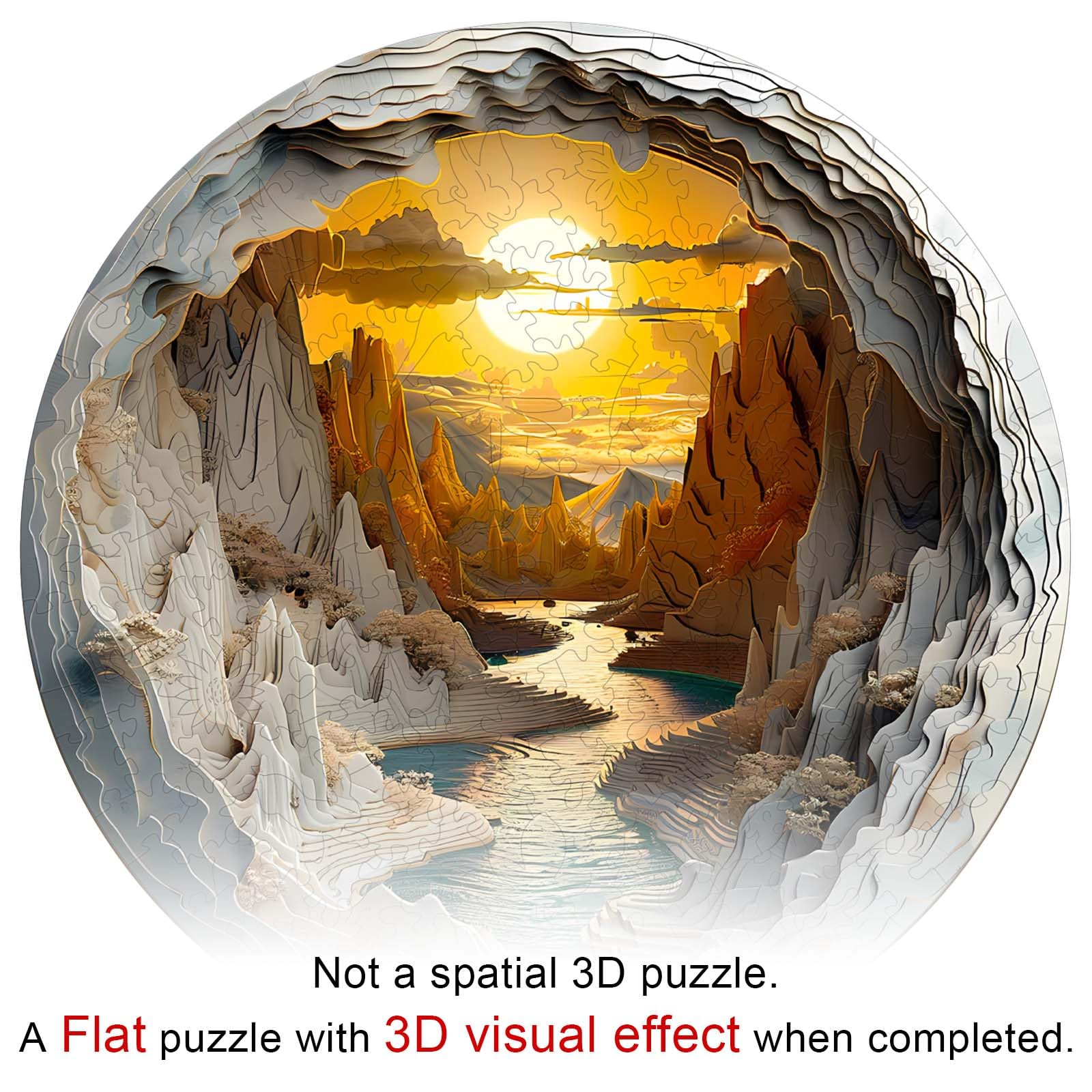 Cave Wooden Puzzle - Mysterious Underground Landscape - Aeekdook