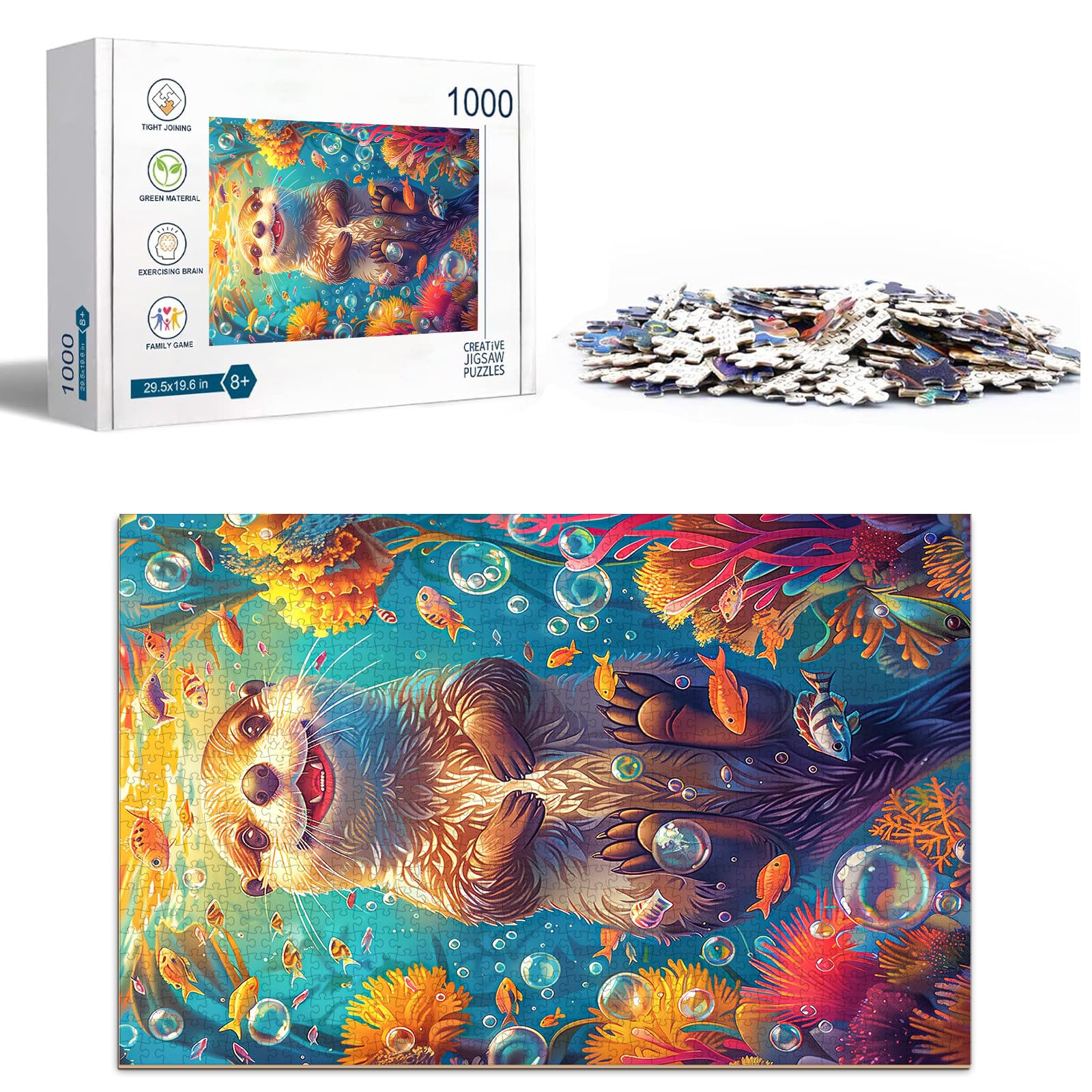 Fantasy Otter 1000 Piece Wooden Jigsaw Puzzle for Adults - Aeekdook