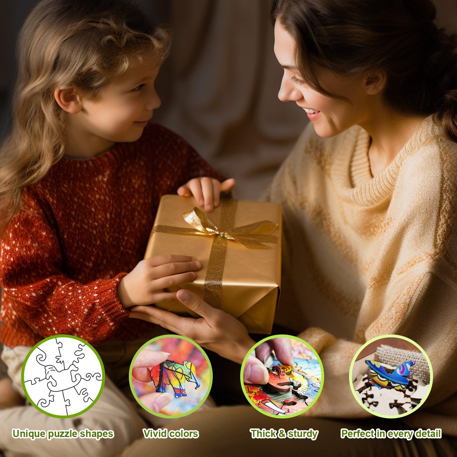 Cute Squirrel 50 Piece Wood Puzzle for Kids Ages 4-8 - Aeekdook