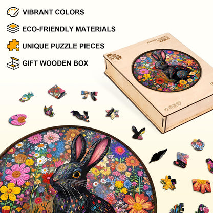 Easter Flower Bunny Wood Puzzles Adult