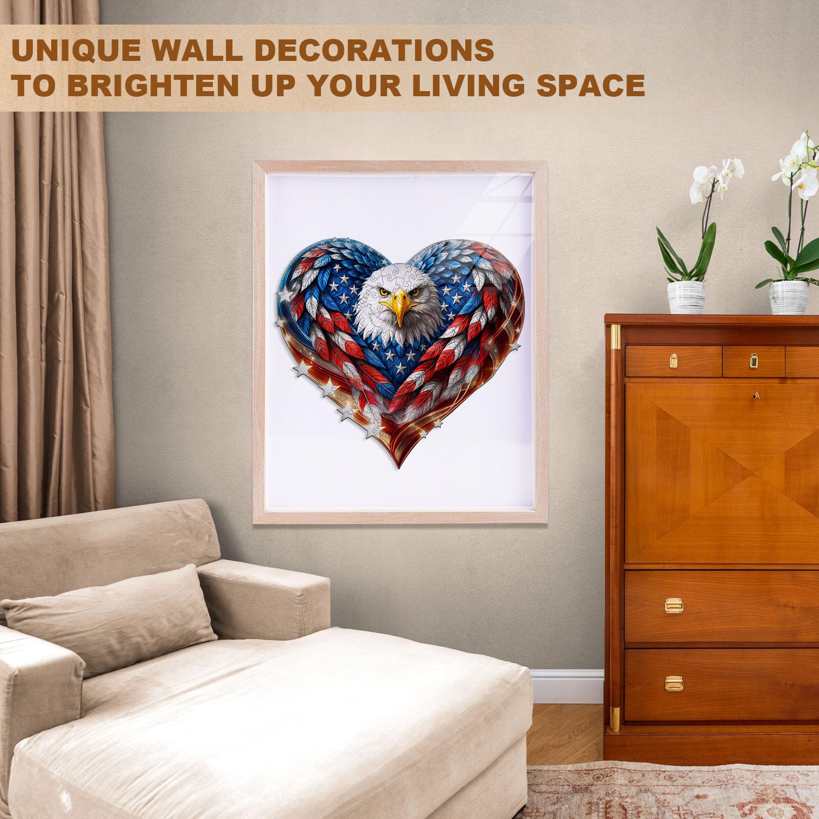 Patriotic Eagle Wooden Puzzles for Adults