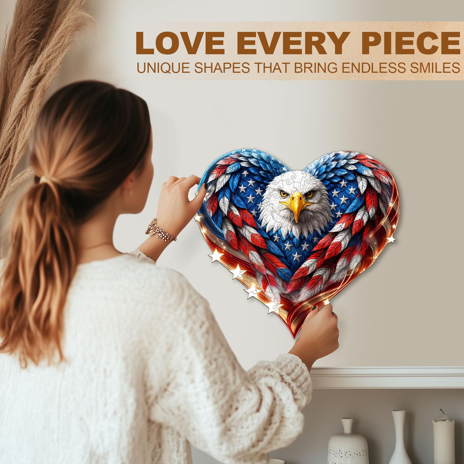 Patriotic Eagle Wooden Puzzles for Adults