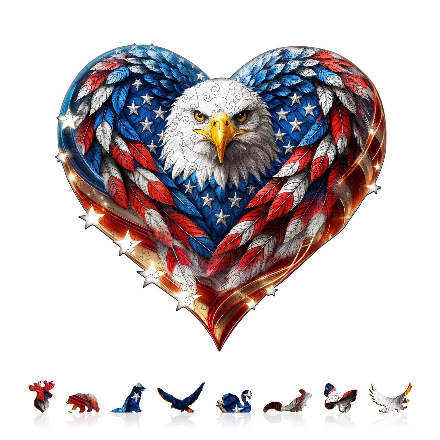 Patriotic Eagle Wooden Puzzles for Adults