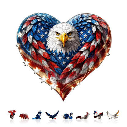 Patriotic Eagle Wooden Puzzles for Adults