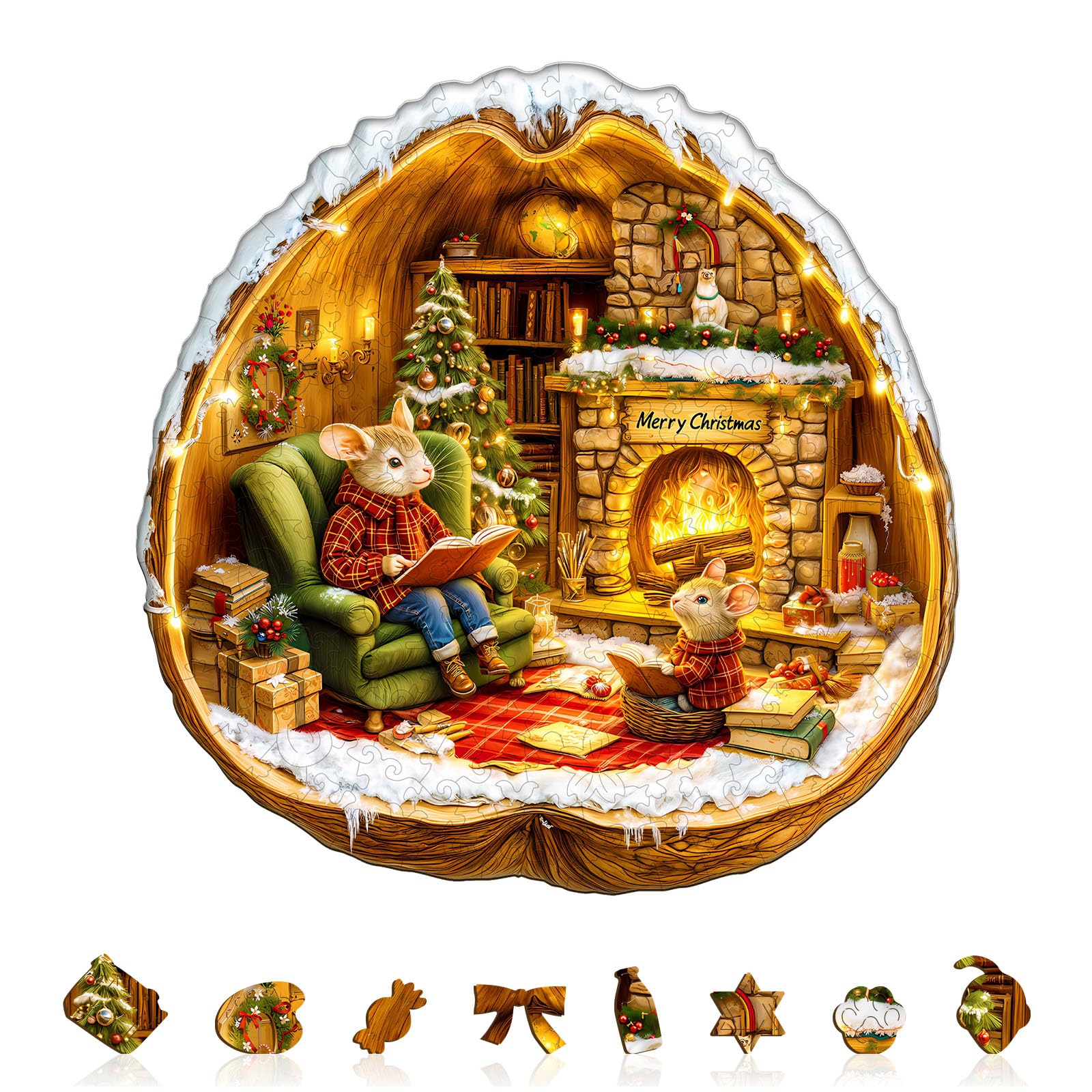 House of Mouse Wood Puzzle Miniature Fairy Cottage - Aeekdook