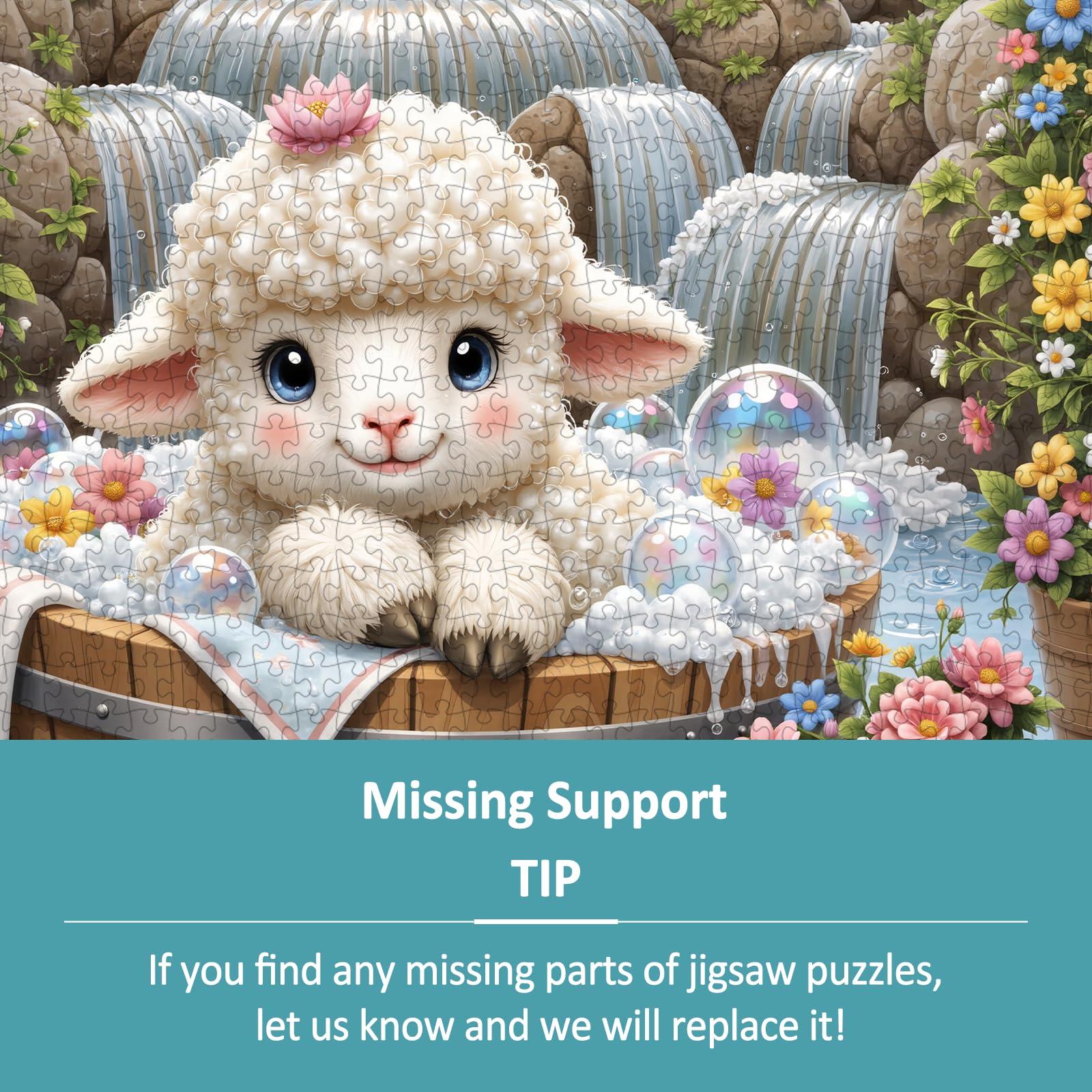Sheep Animal 1000 Piece Wooden Jigsaw Puzzle - Aeekdook