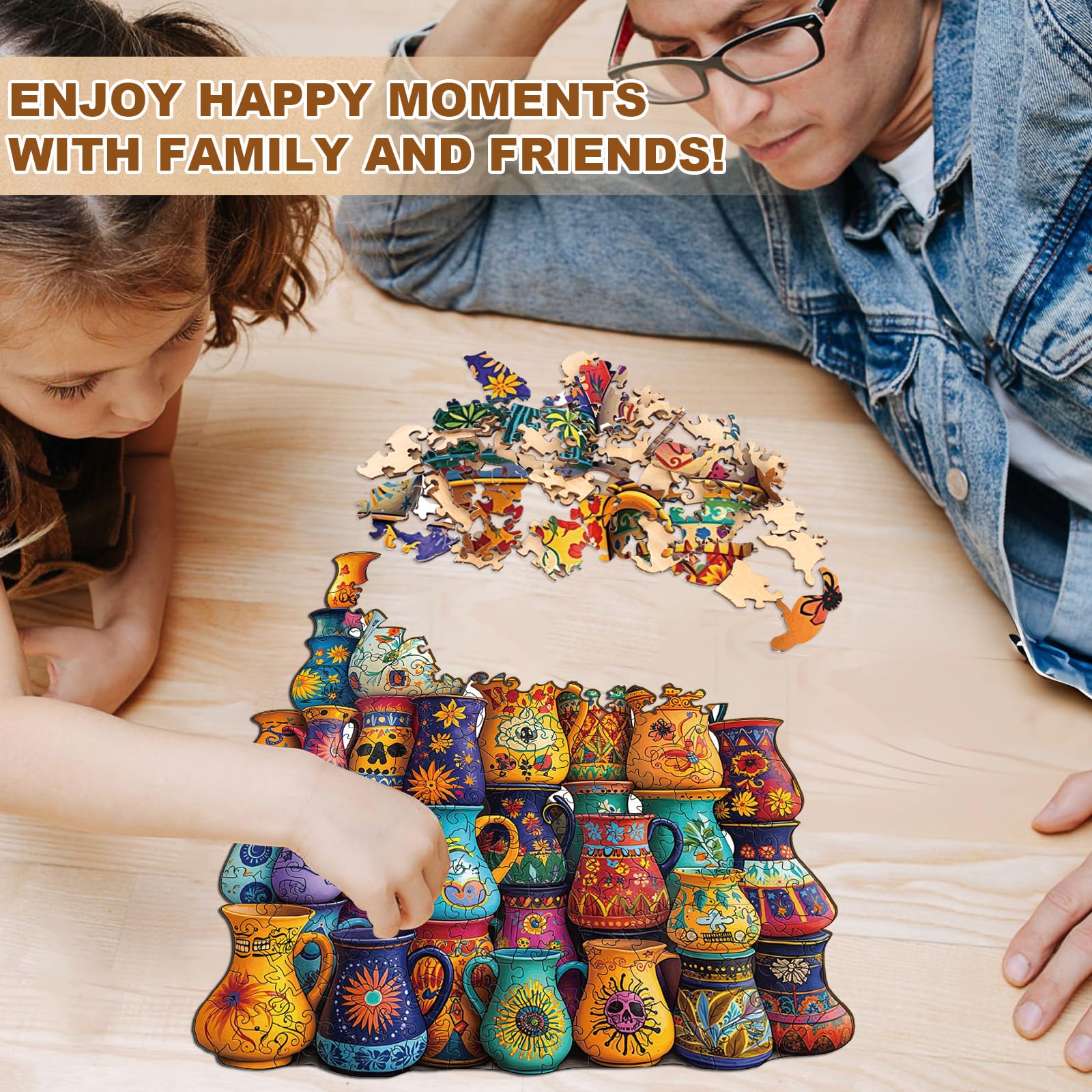 Mexican Ceramics Wood Puzzle Traditional Folk Art - Aeekdook