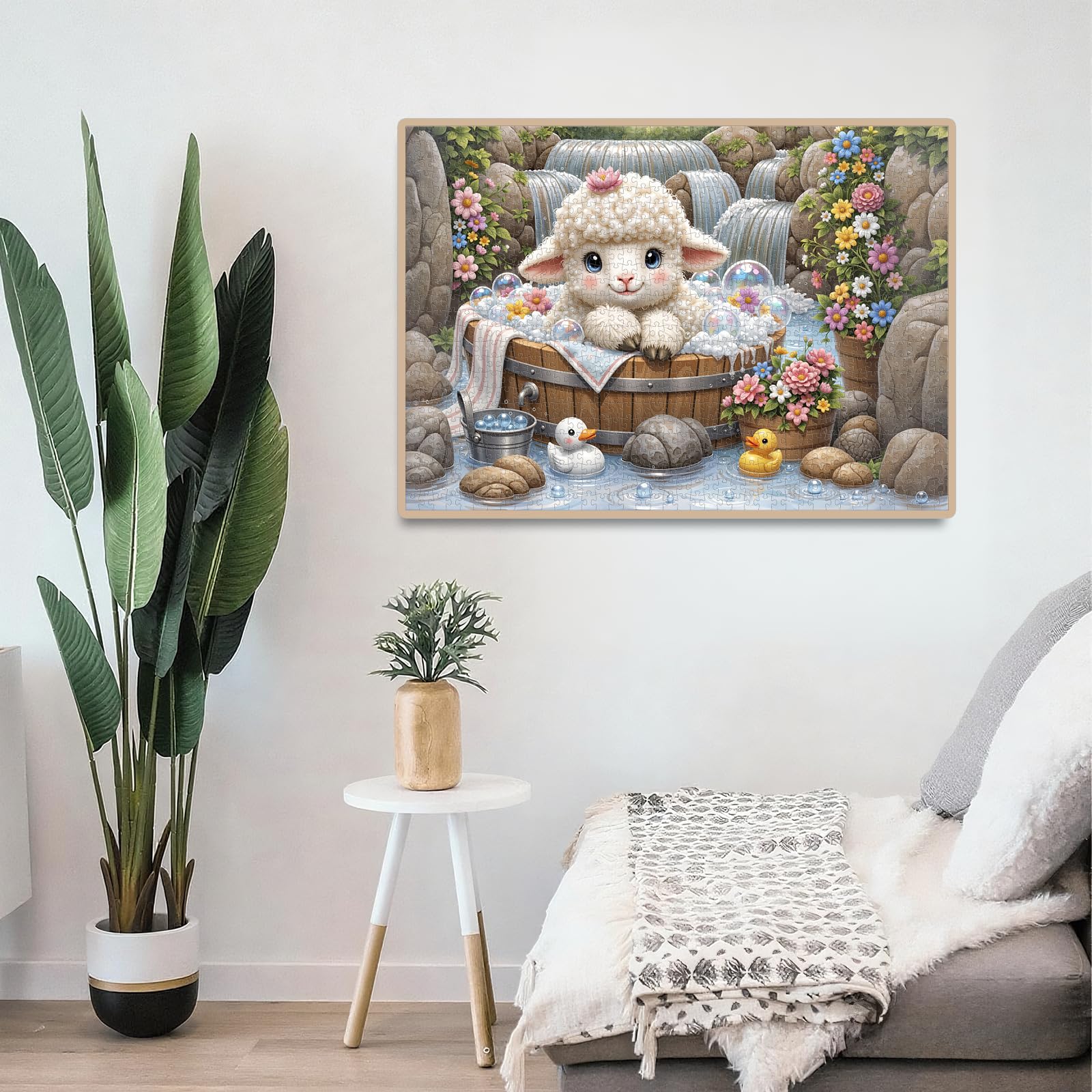 Sheep Animal 1000 Piece Wooden Jigsaw Puzzle - Aeekdook