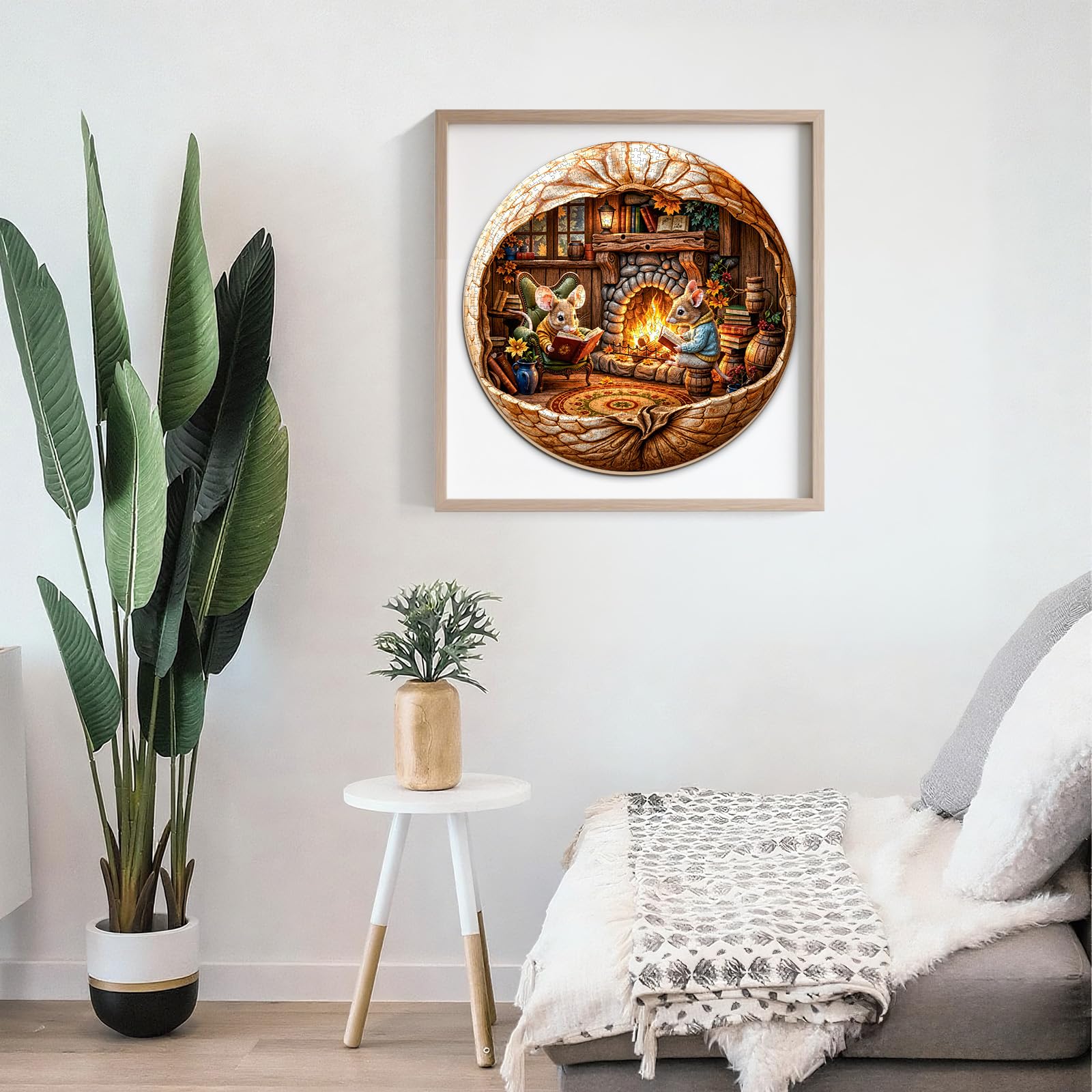 Fall Mouse 1000 Piece Wood Puzzle Autumn Theme - Aeekdook