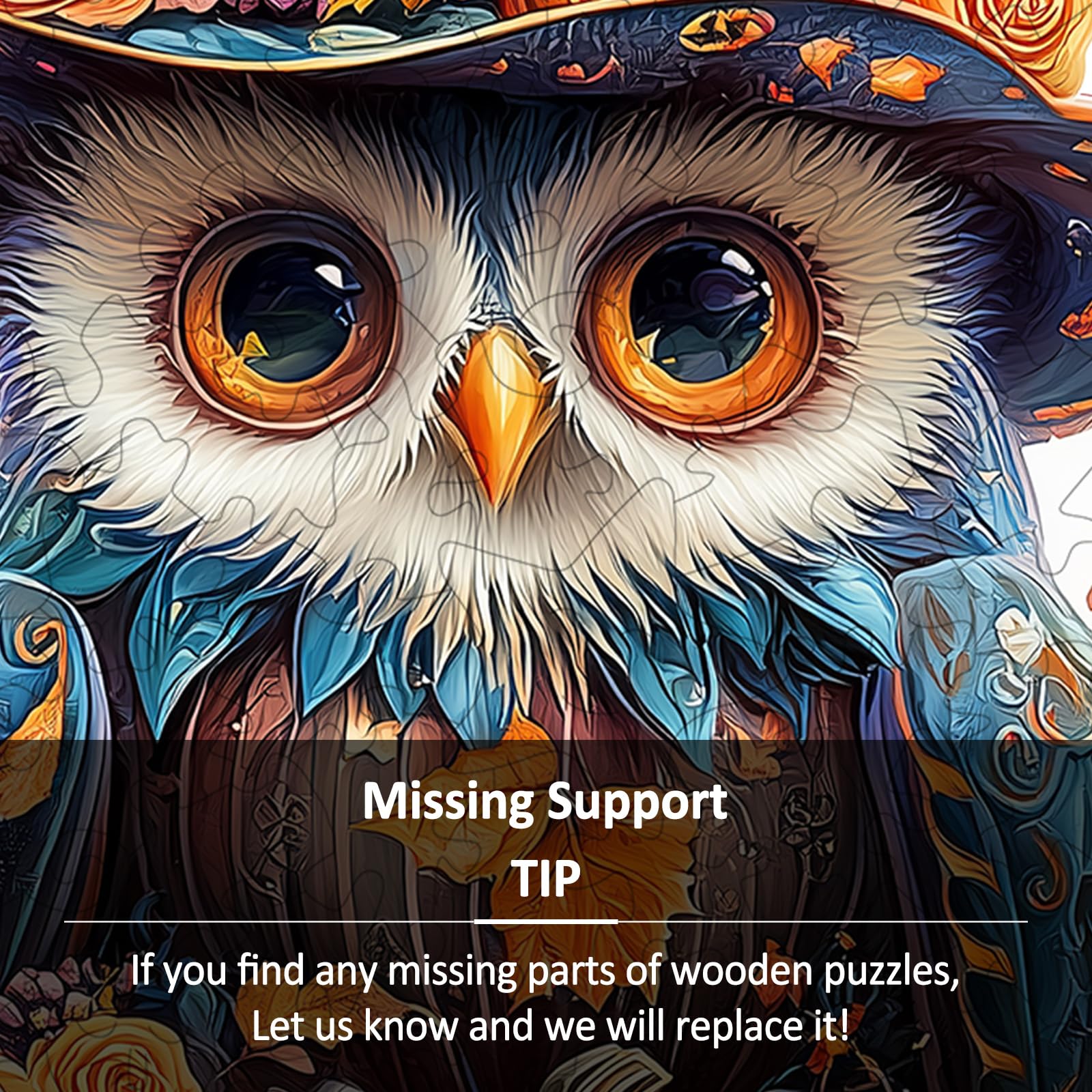 Halloween Owl Wood Puzzle Spooky Night Holiday Gift - Aeekdook