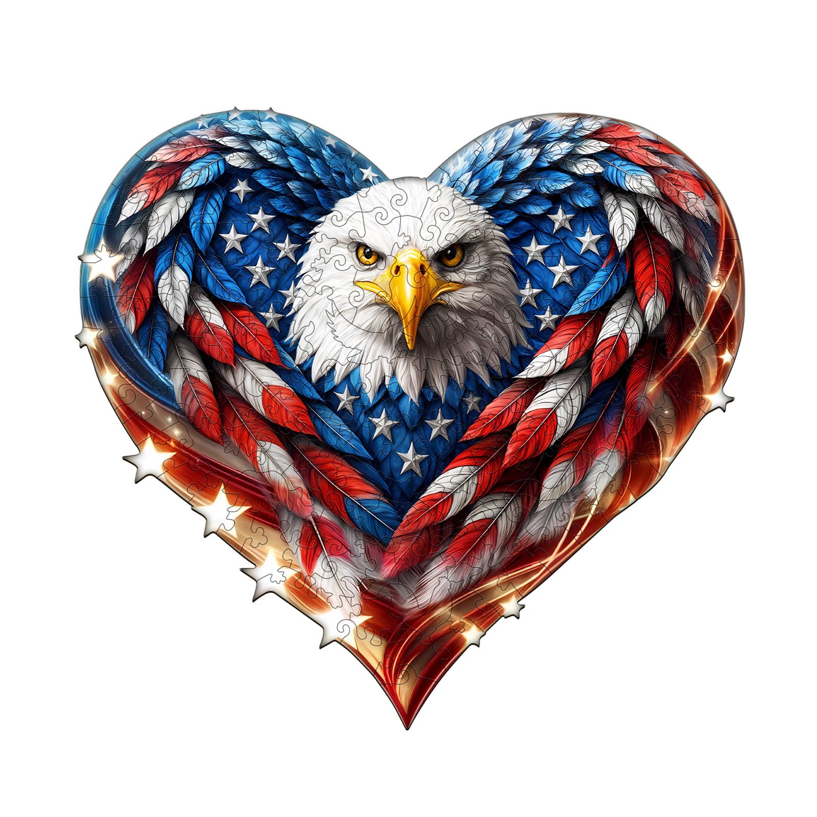 Patriotic Eagle Wooden Puzzles for Adults