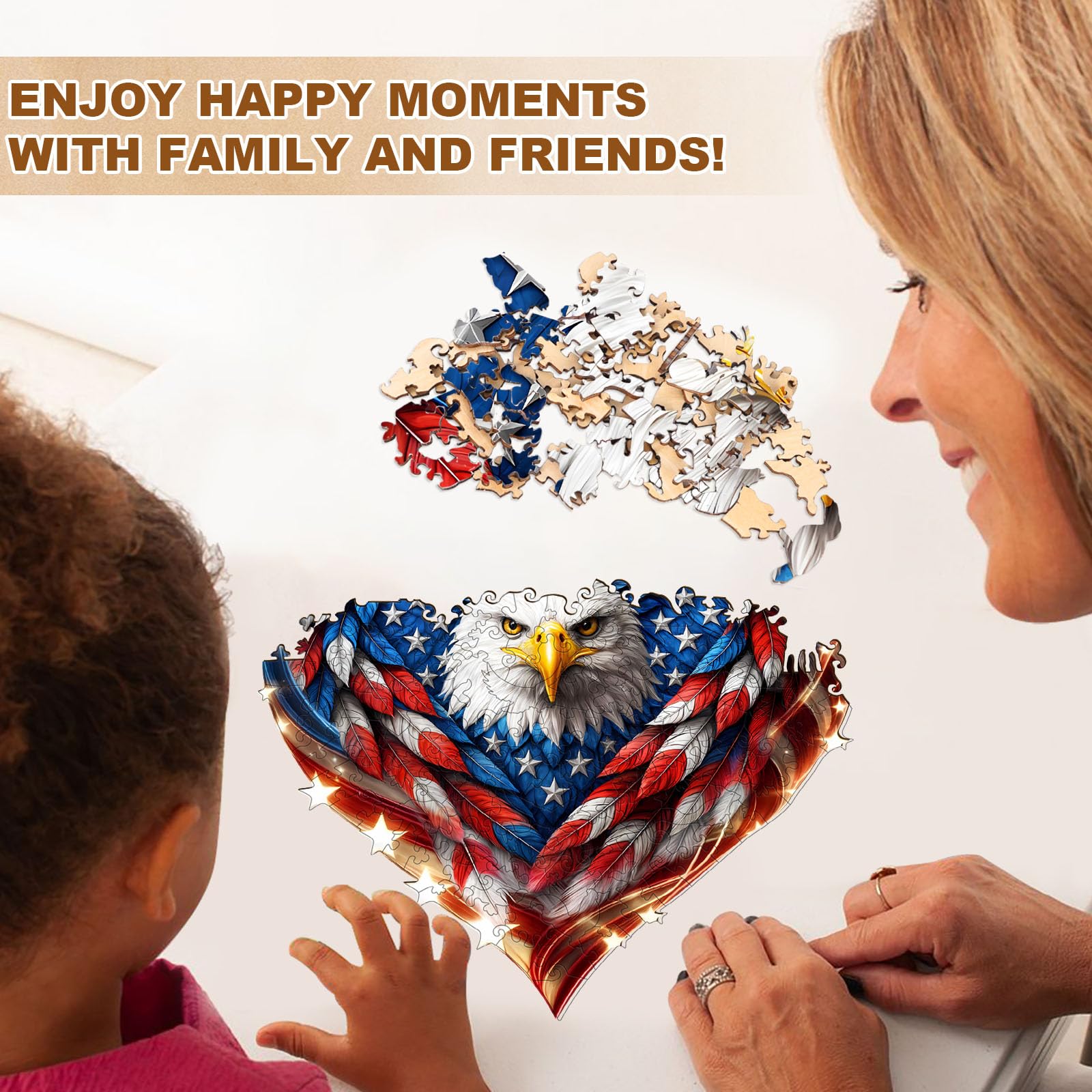 Patriotic Eagle Wooden Puzzles for Adults