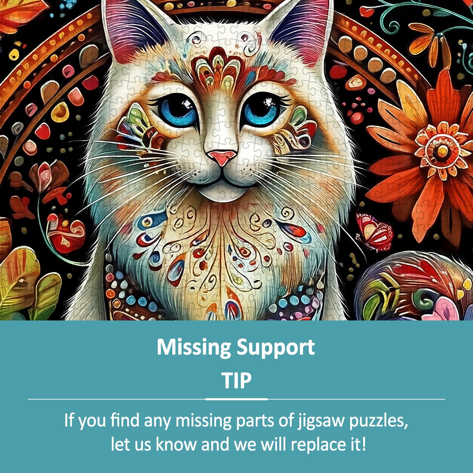 Garden Cat 1000 Piece Wood Puzzle Adult Brain Teaser - Aeekdook