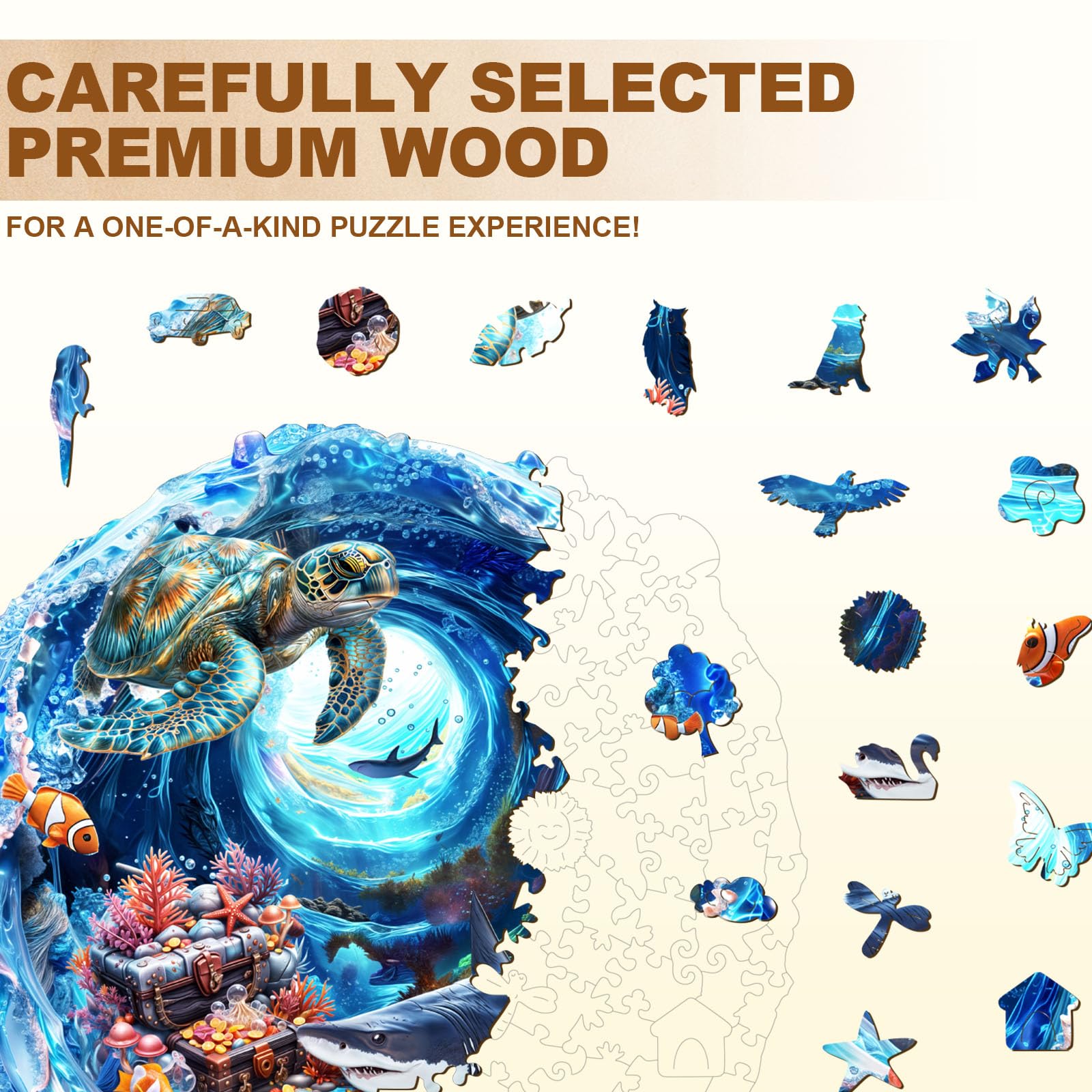 Ocean Treasures Wood Puzzle Deep Sea Coral Reef - Aeekdook