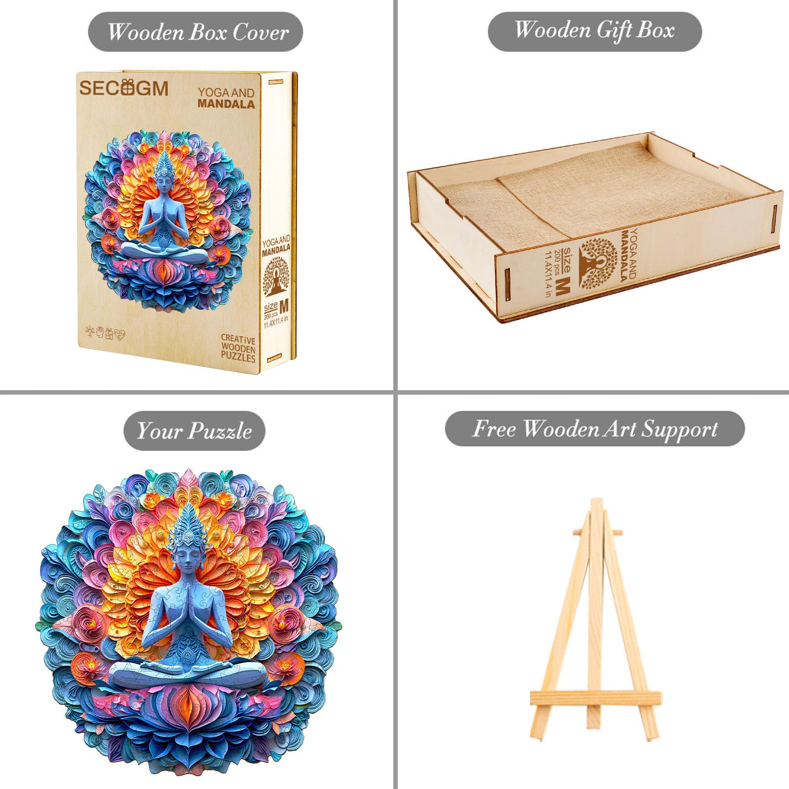 Mandala Yoga Wood Puzzle Meditation & Zen Gift - Aeekdook