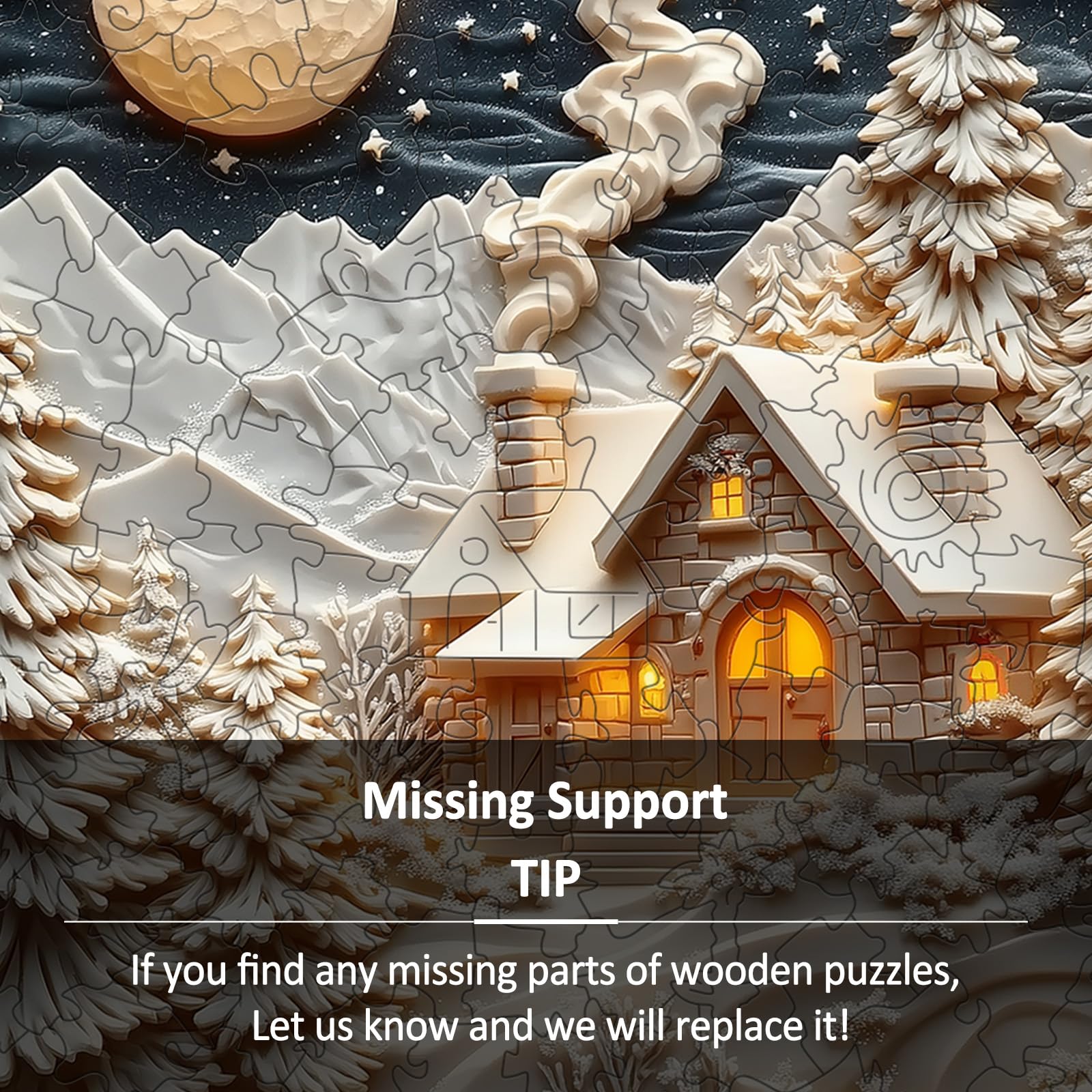 Starry Night Wood Puzzle Van Gogh Style Fine Art - Aeekdook