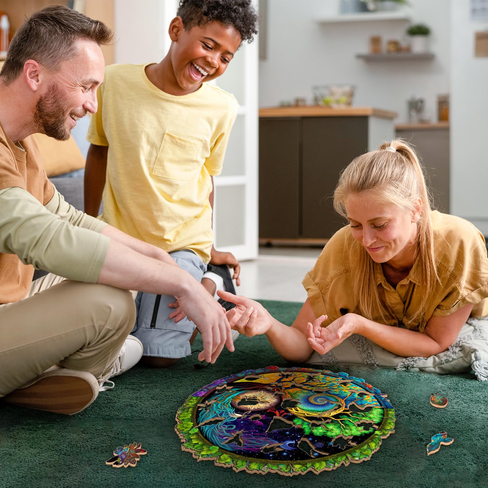 Tree of Life Yin Yang Wood Puzzle Spiritual Gift - Aeekdook