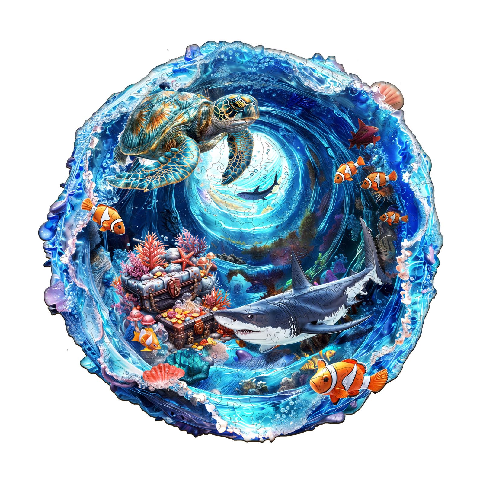 Ocean Treasures Wood Puzzle Deep Sea Coral Reef - Aeekdook