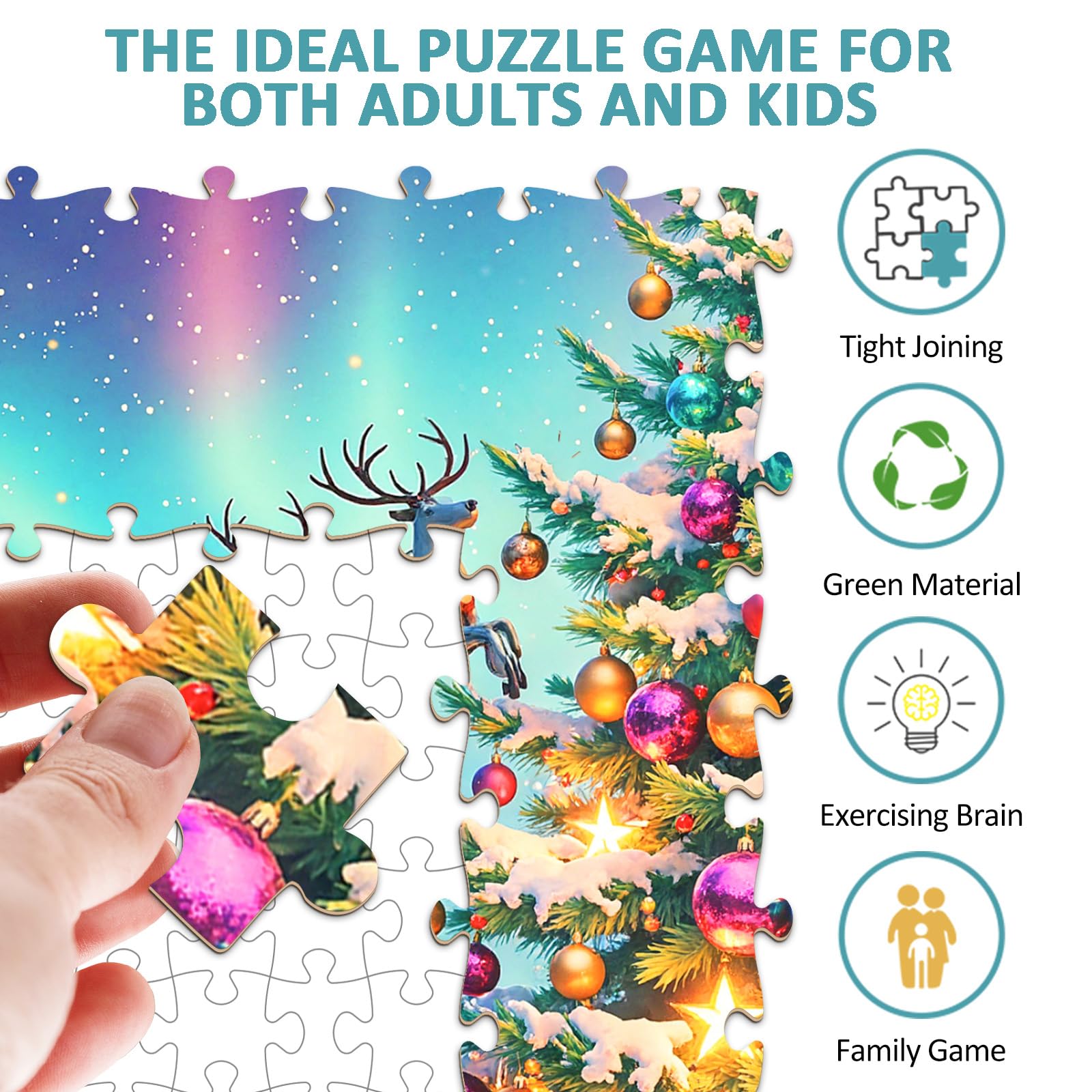 Northern Lights 1000 Piece Wood Puzzle for Adults - Aeekdook