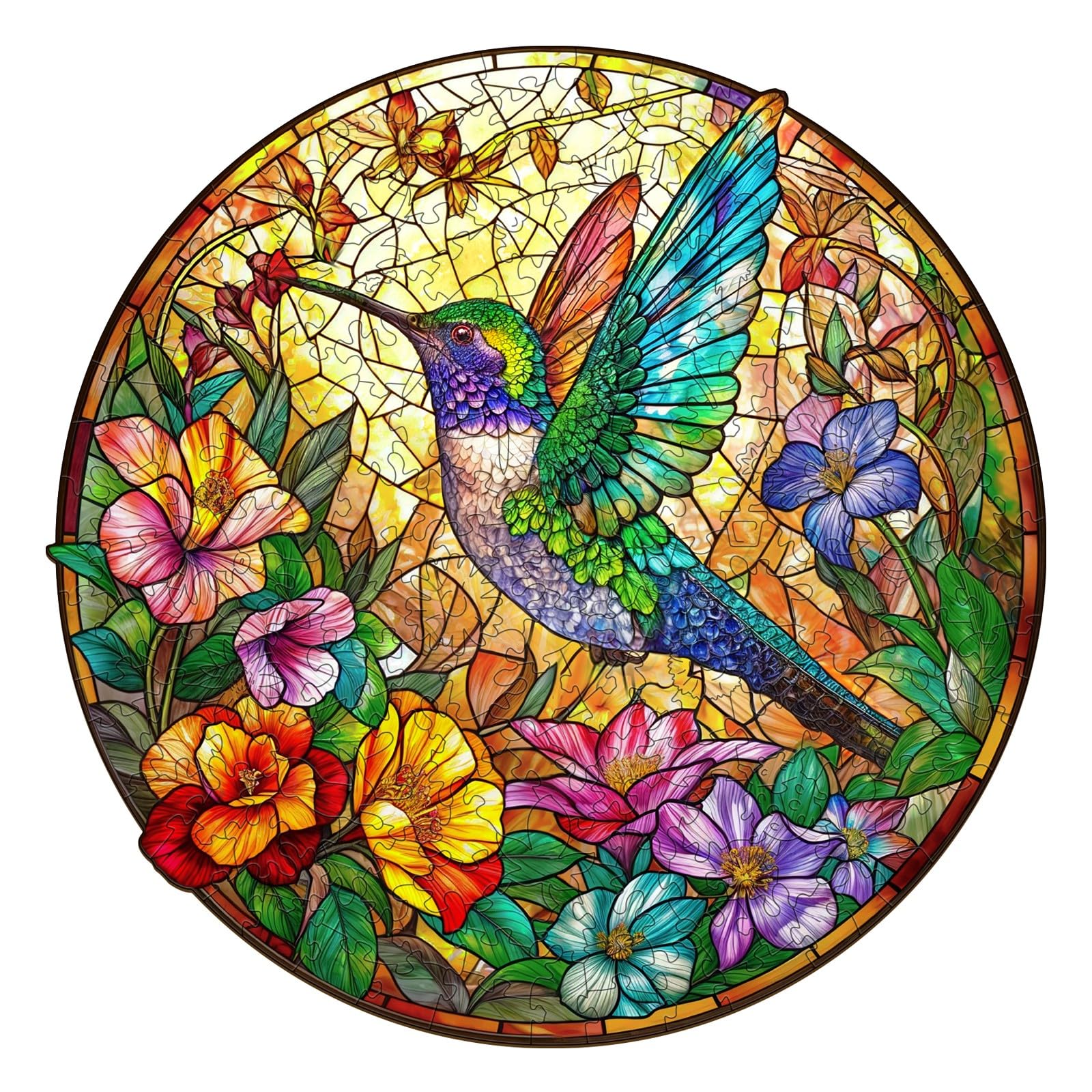 Stained Glass Hummingbird Puzzle