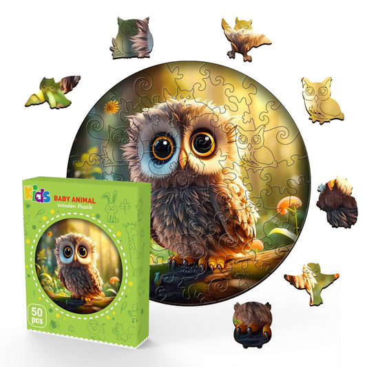 Cute Owl Wooden Puzzles for Kids Ages 6-8 - 50 Pieces