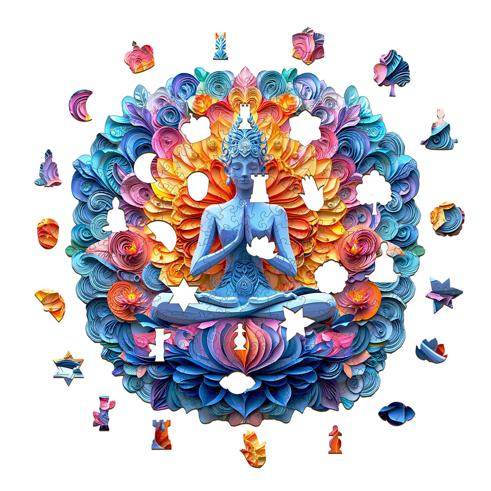 Mandala Yoga Wood Puzzle Meditation & Zen Gift - Aeekdook