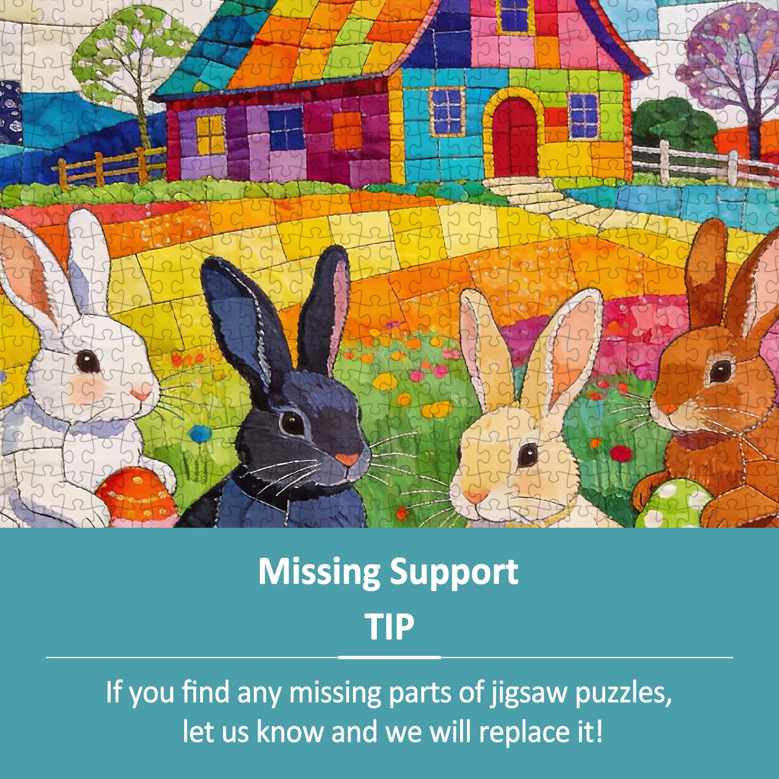 Patchwork Easter Bunny 1000 Piece Jigsaw Puzzles