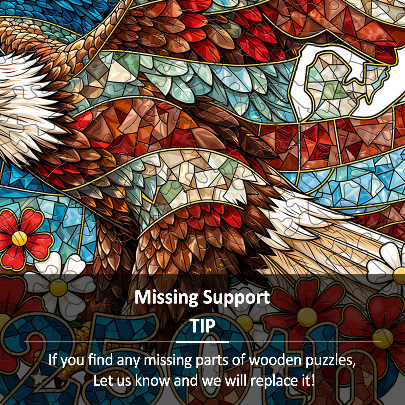 Stained Glass 250th USA Wooden Puzzles for Adults